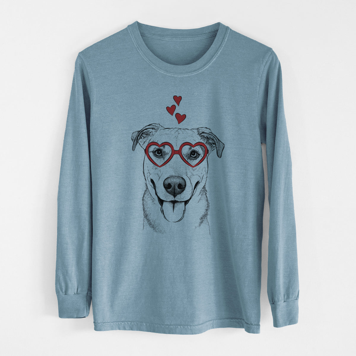 Valentine Padre the Pitbull Mix - Heavyweight 100% Cotton Long Sleeve
