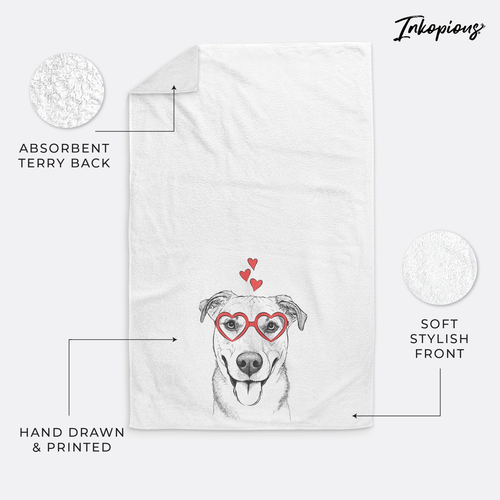 Padre the Pitbull Mix Decorative Hand Towel