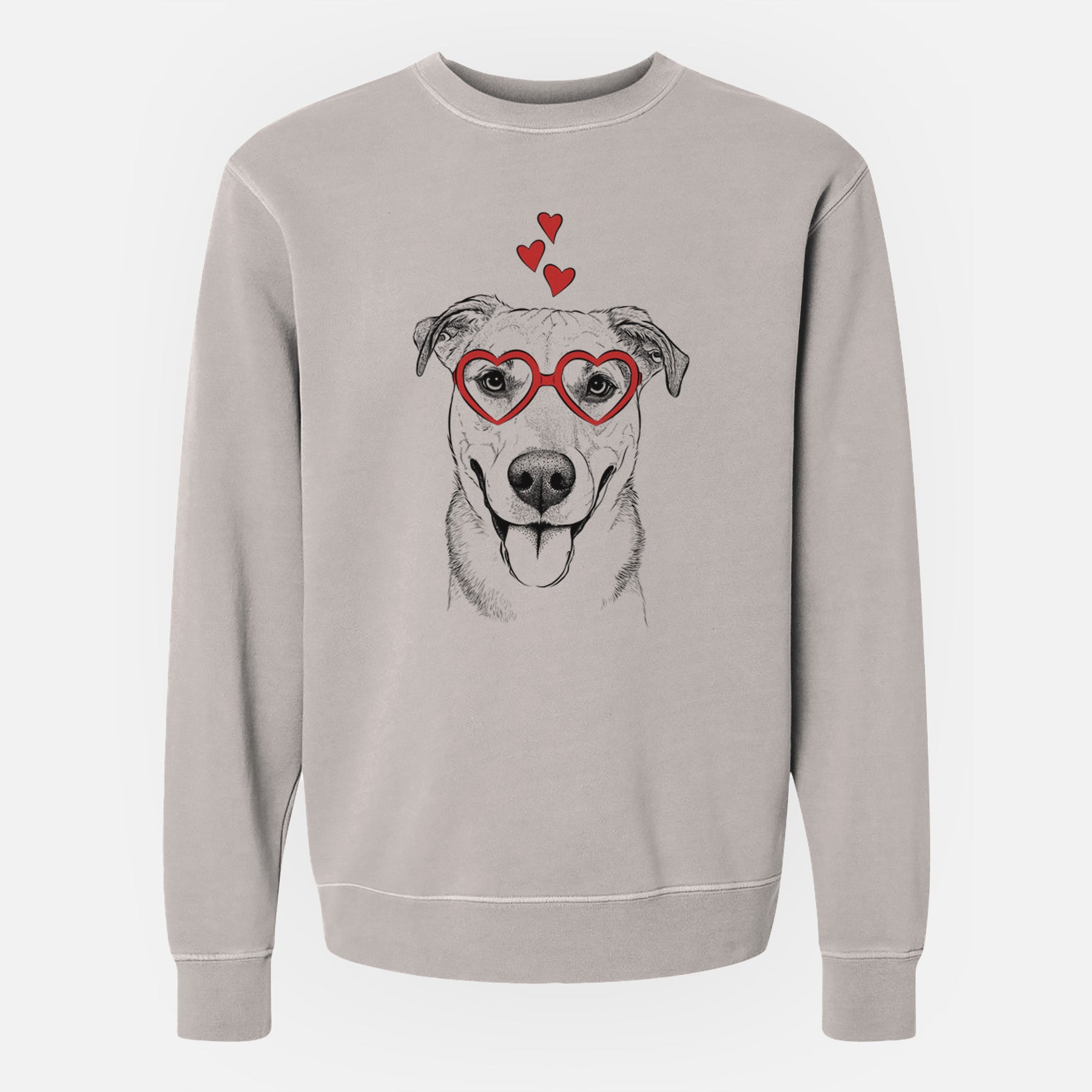 Valentine Padre the Pitbull Mix - Unisex Pigment Dyed Crew Sweatshirt