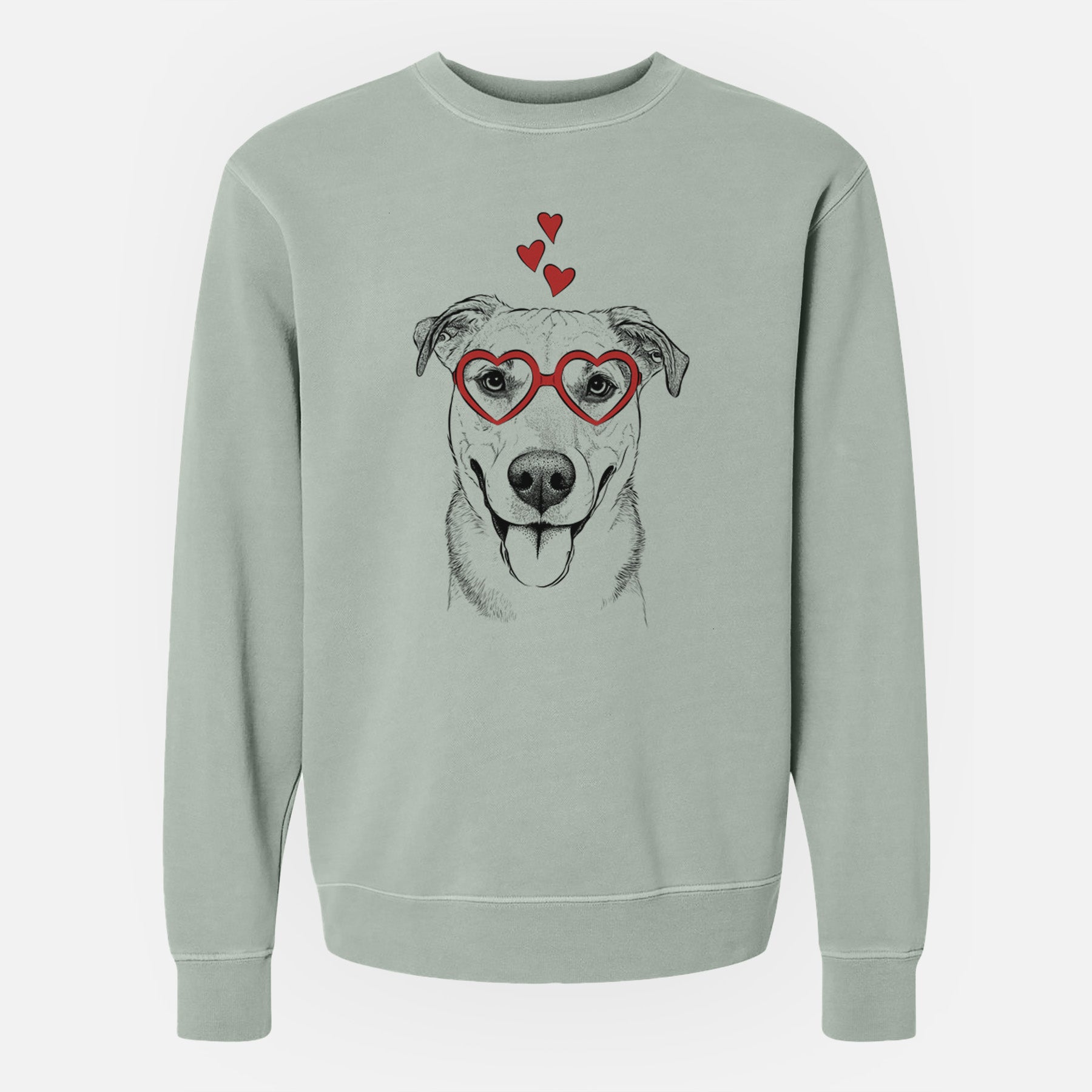 Valentine Padre the Pitbull Mix - Unisex Pigment Dyed Crew Sweatshirt