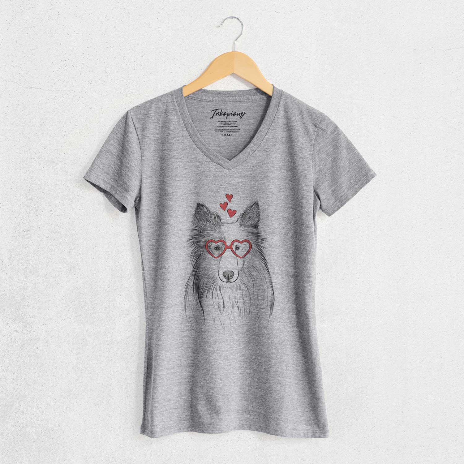 Valentine Palin the Shetland Sheepdog - Women's V-neck Shirt