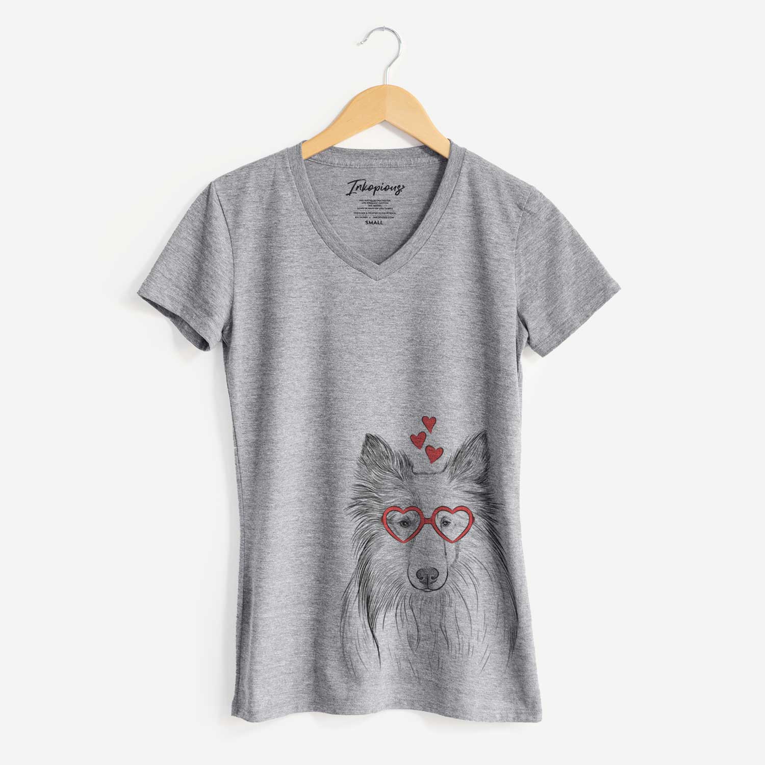 Valentine Palin the Shetland Sheepdog - Women's V-neck Shirt