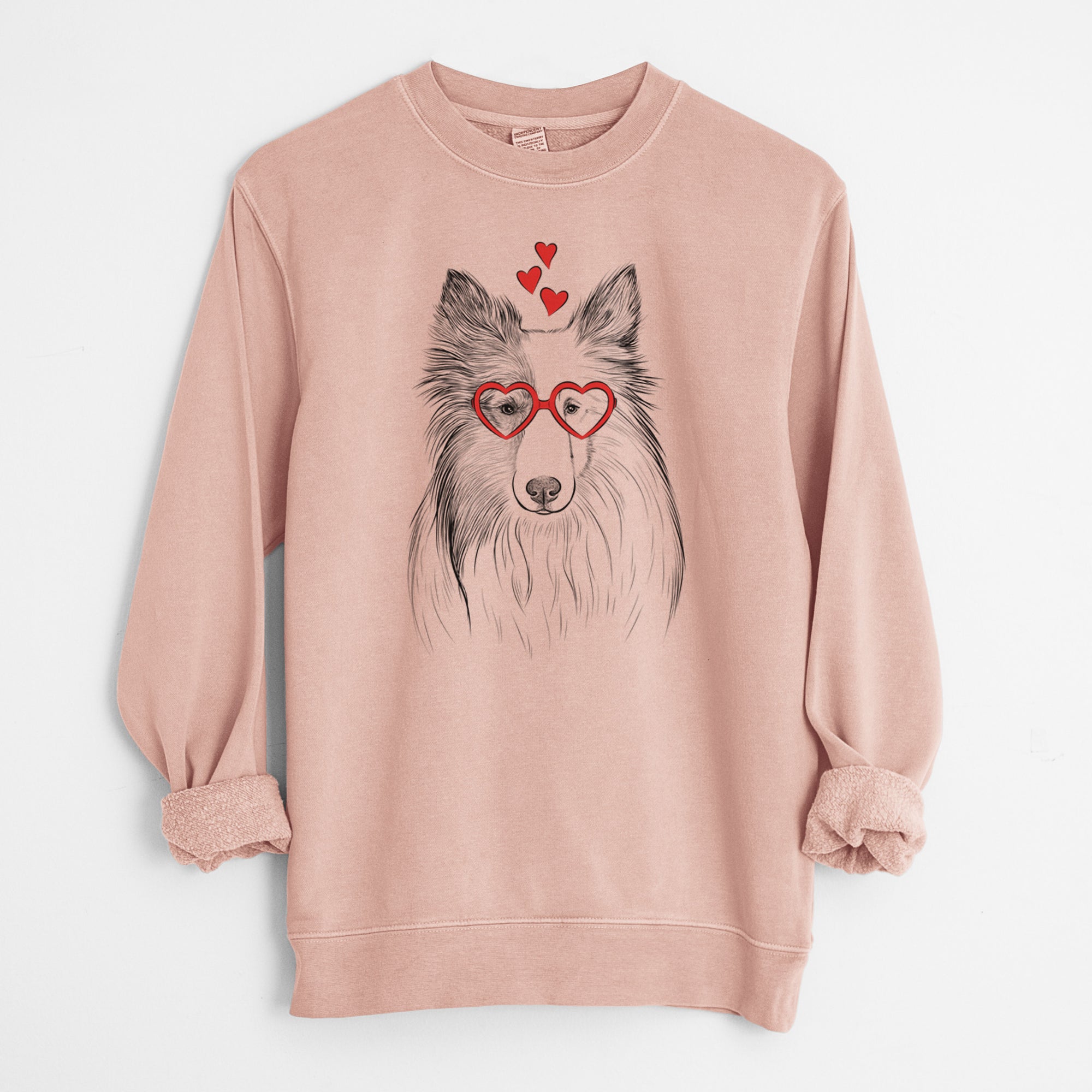 Valentine Palin the Shetland Sheepdog - Unisex Pigment Dyed Crew Sweatshirt