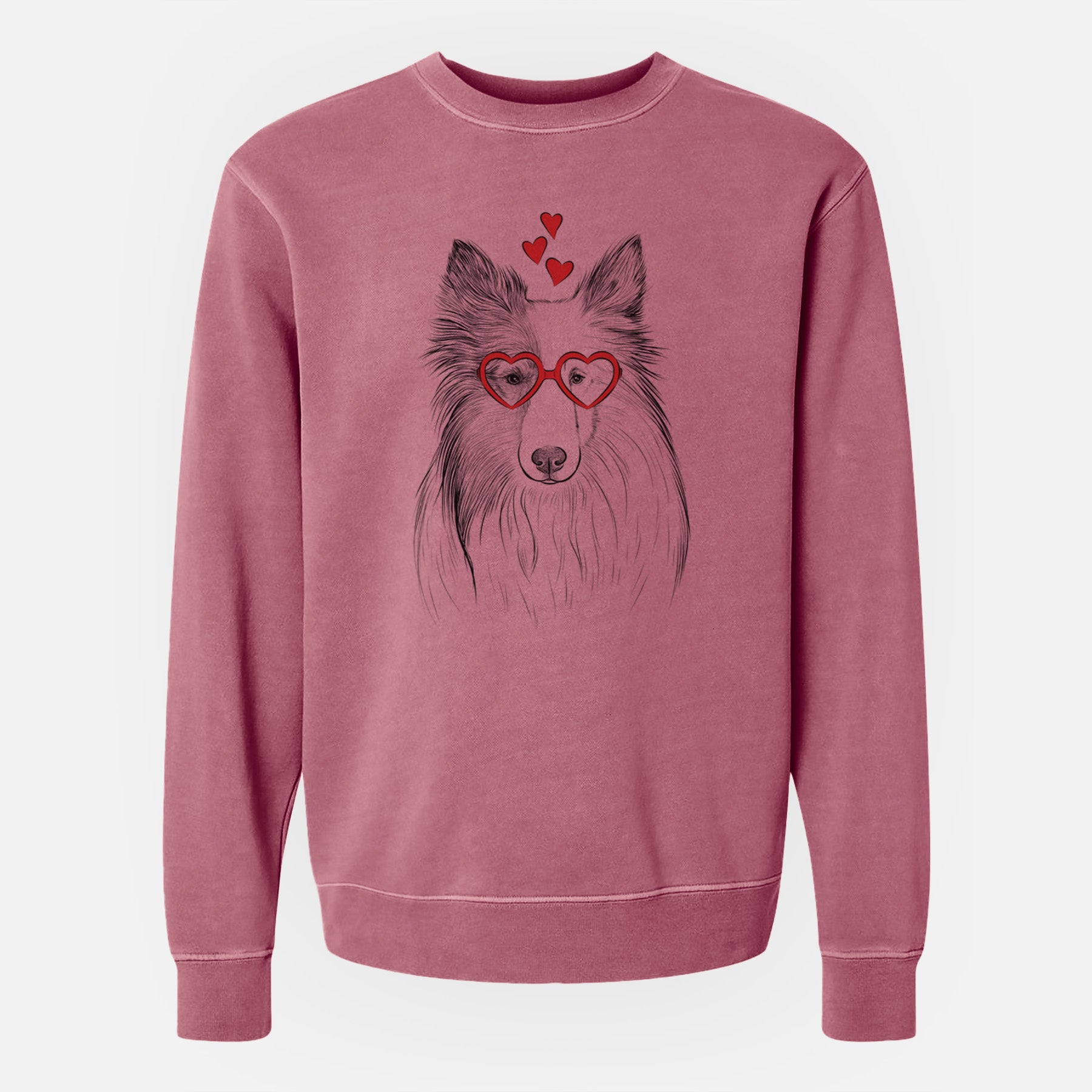 Valentine Palin the Shetland Sheepdog - Unisex Pigment Dyed Crew Sweatshirt