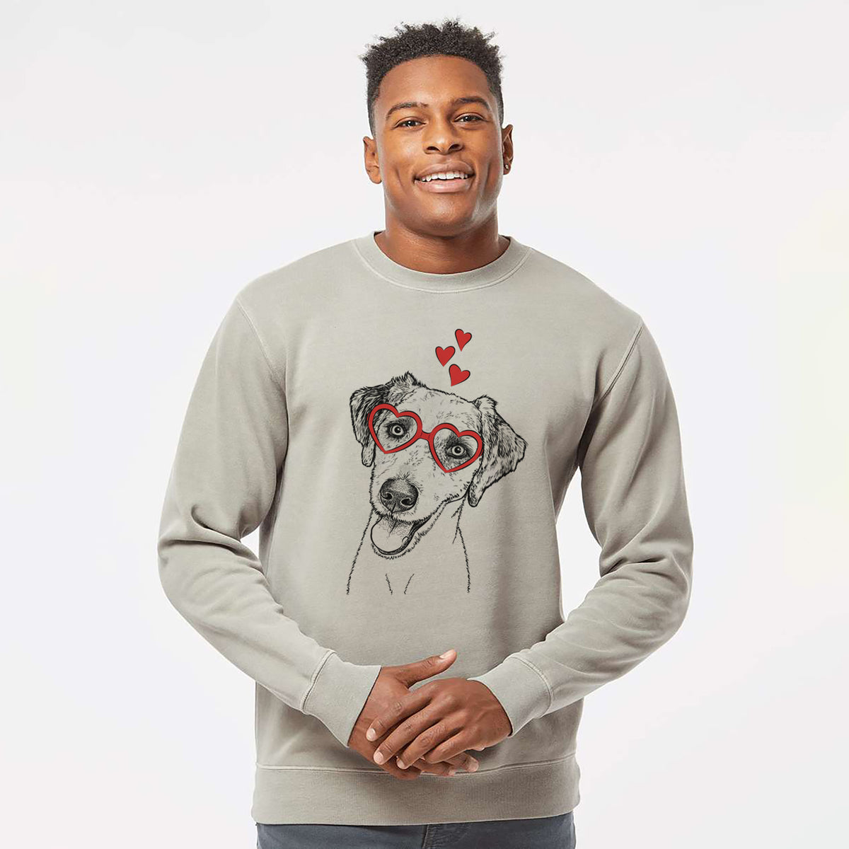 Valentine Palm Palm the Aussiedoodle - Unisex Pigment Dyed Crew Sweatshirt