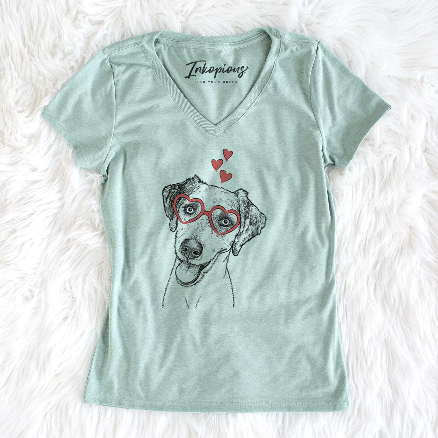 Valentine Palm Palm the Aussiedoodle - Women's V-neck Shirt