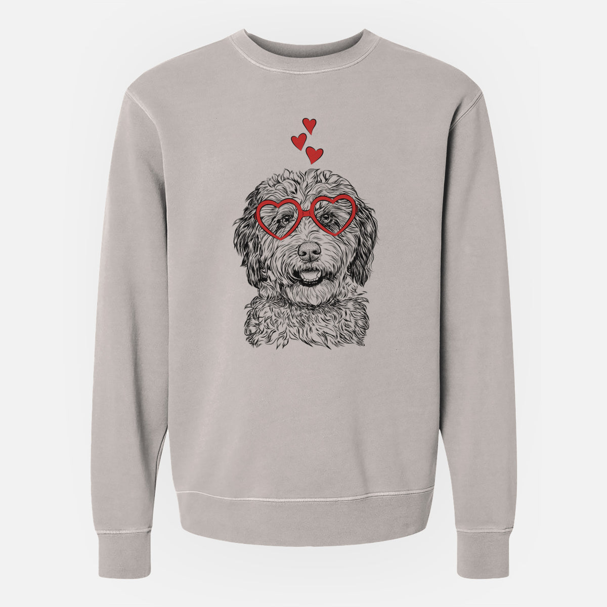 Valentine Palmer the Aussiedoodle - Unisex Pigment Dyed Crew Sweatshirt