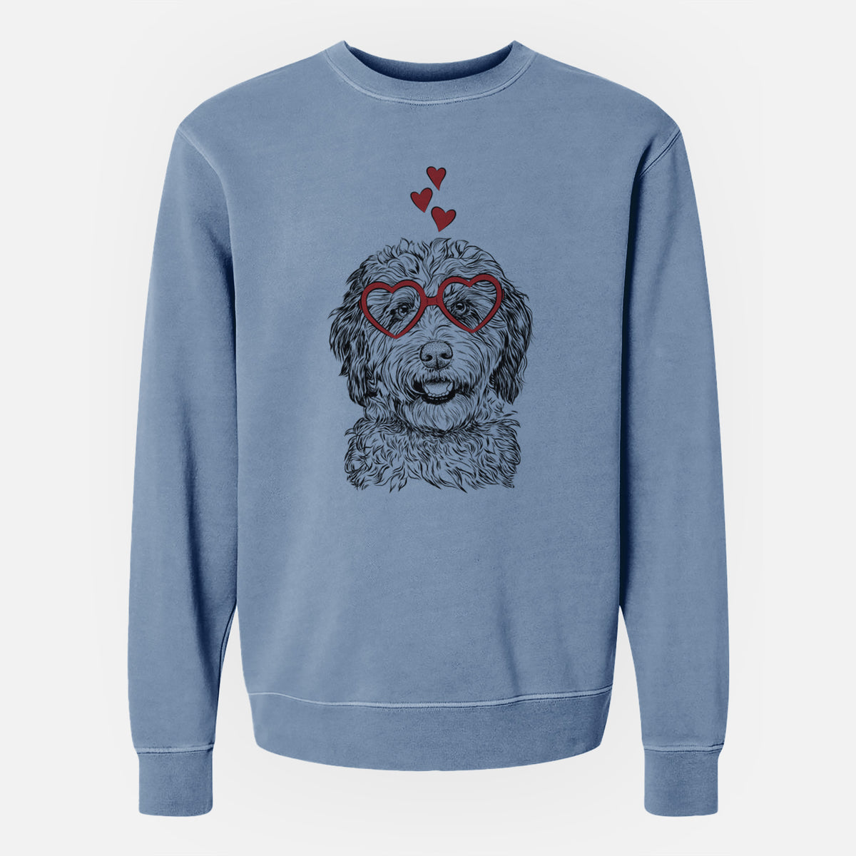 Valentine Palmer the Aussiedoodle - Unisex Pigment Dyed Crew Sweatshirt