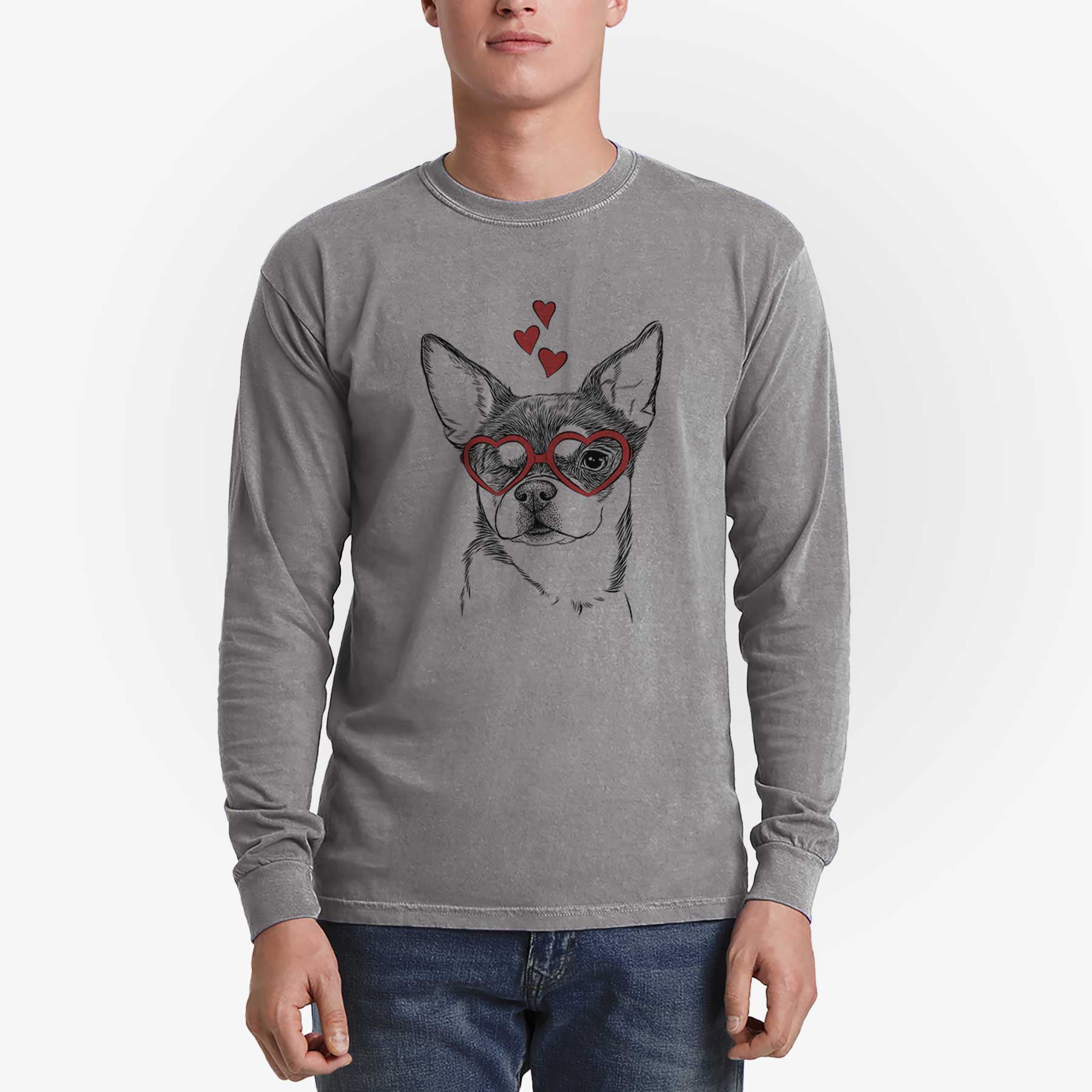 Valentine Paris the Chihuahua - Heavyweight 100% Cotton Long Sleeve