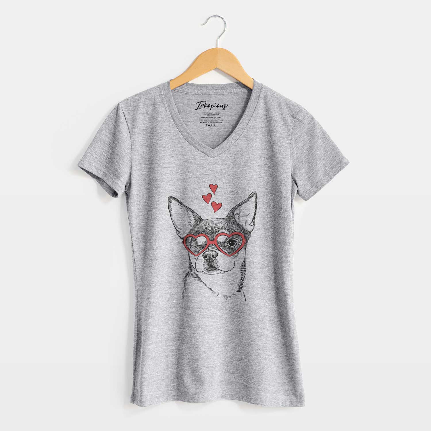 Valentine Paris the Chihuahua - Women's V-neck Shirt