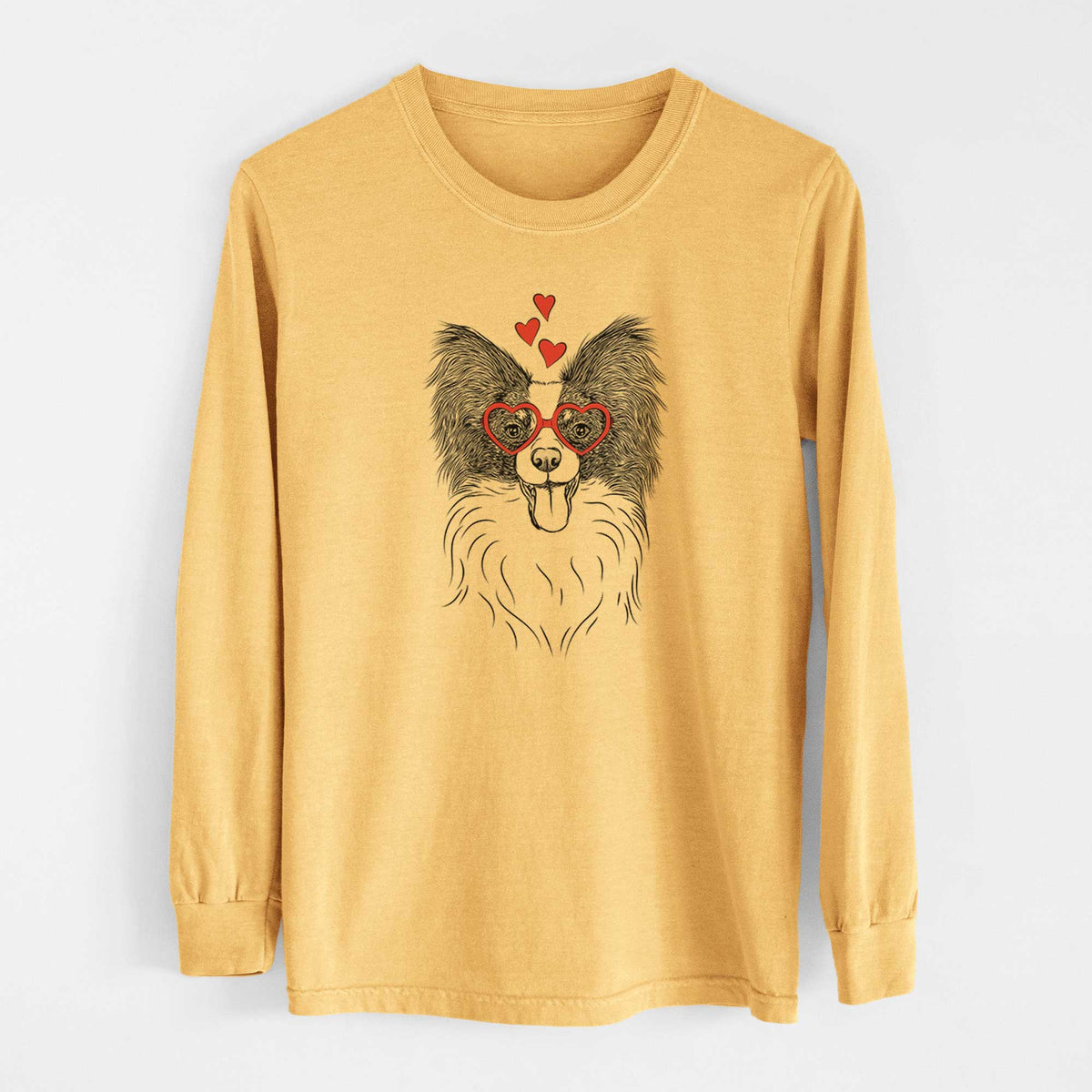 Valentine Patrick the Papillon - Heavyweight 100% Cotton Long Sleeve