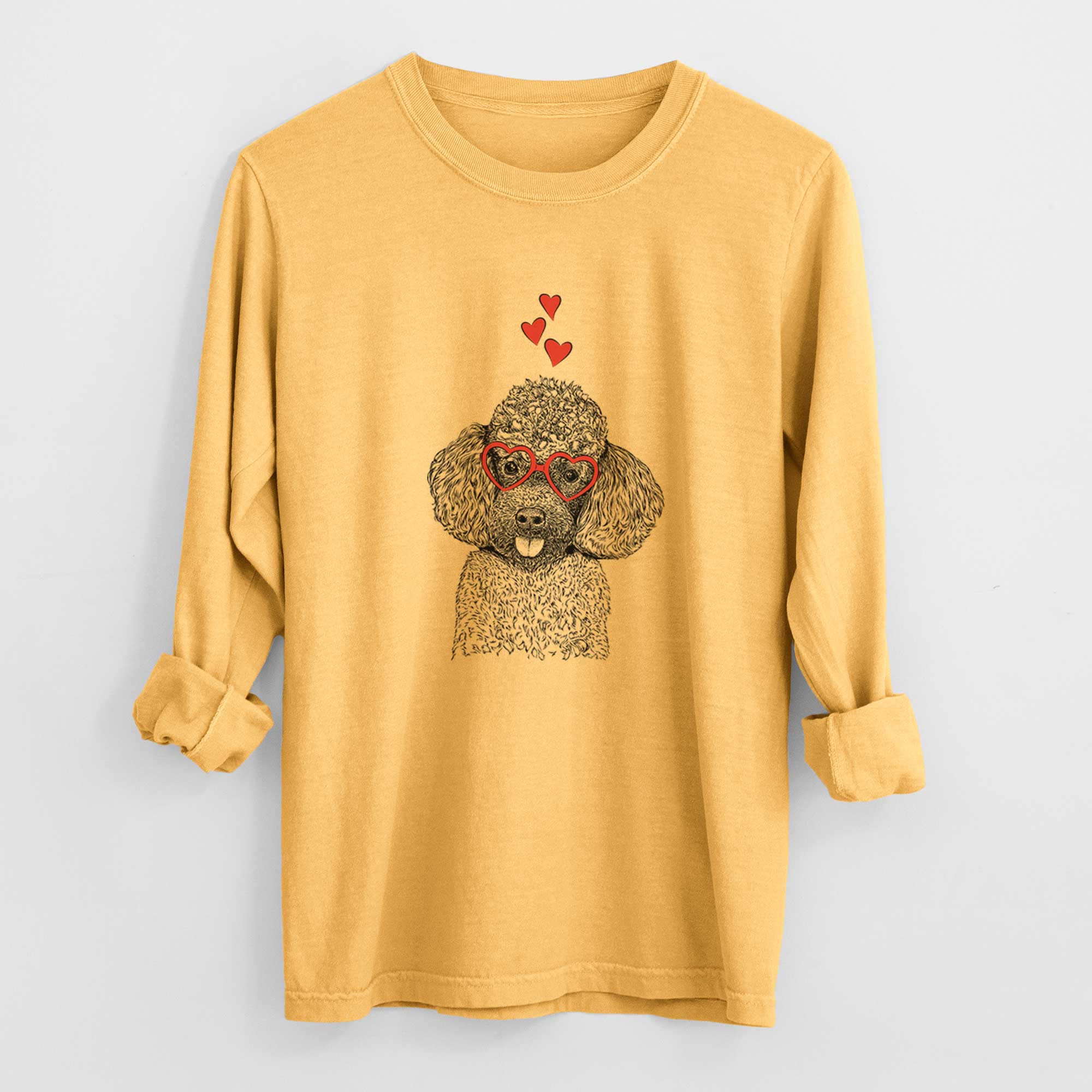 Valentine George the Toy Poodle - Heavyweight 100% Cotton Long Sleeve