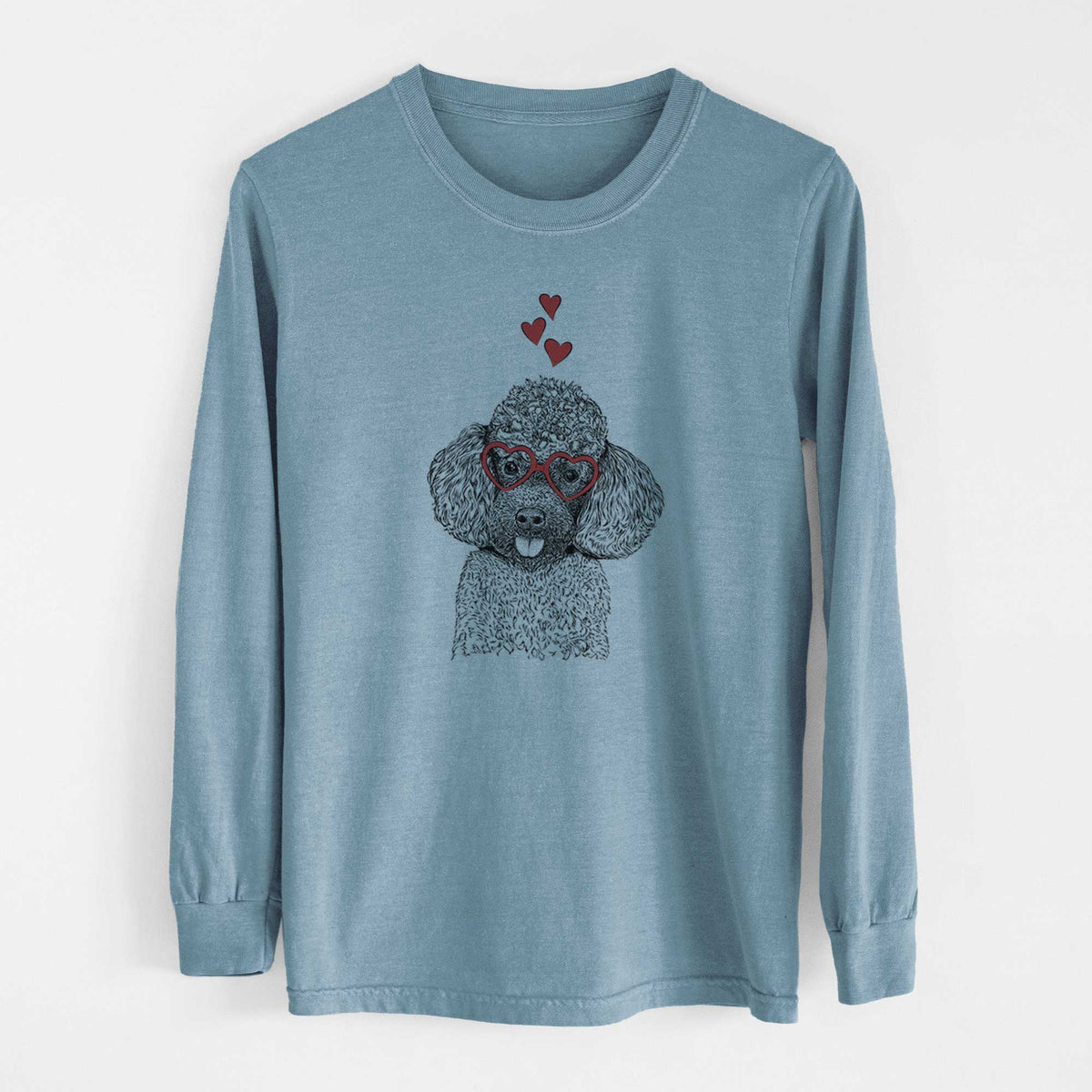 Valentine George the Toy Poodle - Heavyweight 100% Cotton Long Sleeve