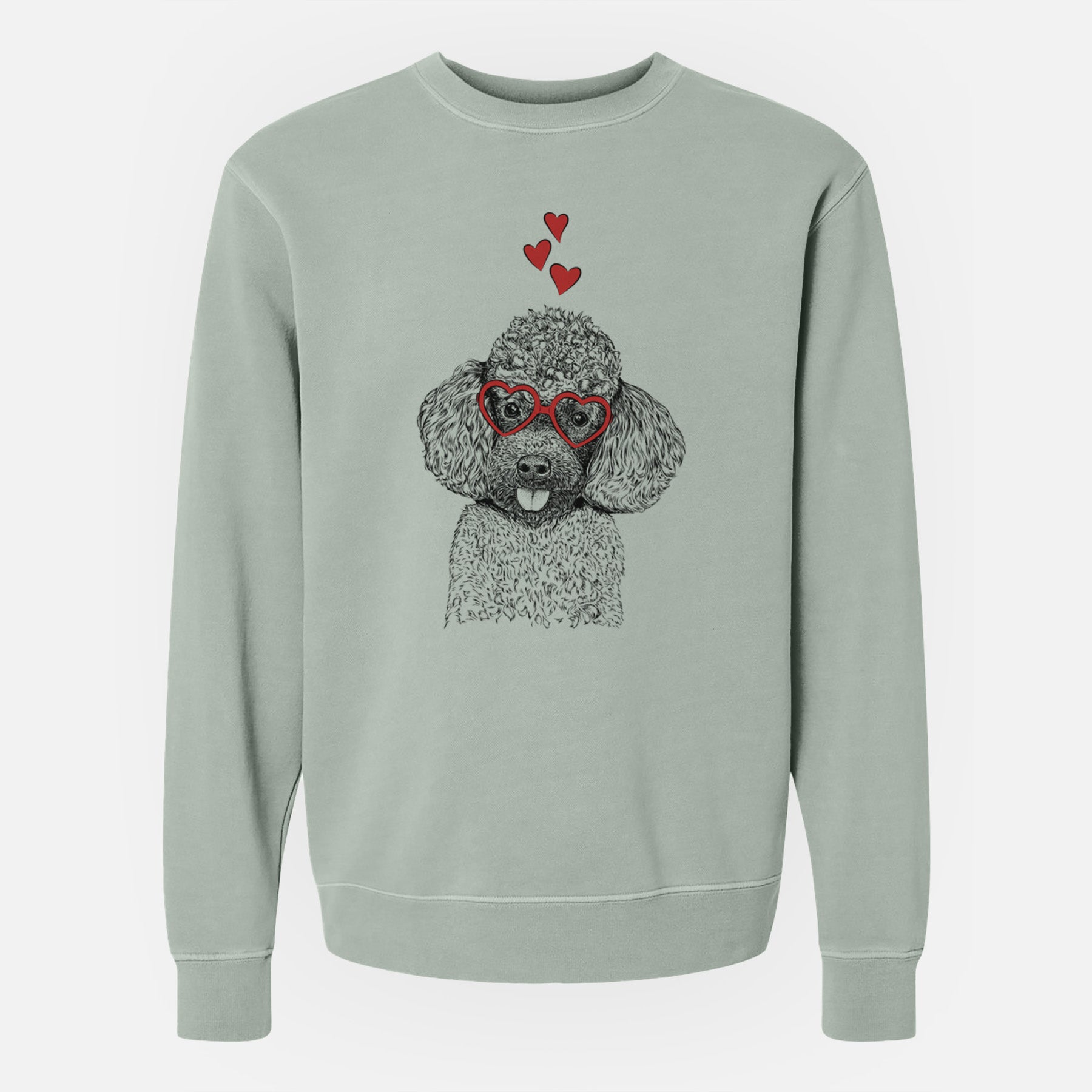 Valentine George the Toy Poodle - Unisex Pigment Dyed Crew Sweatshirt