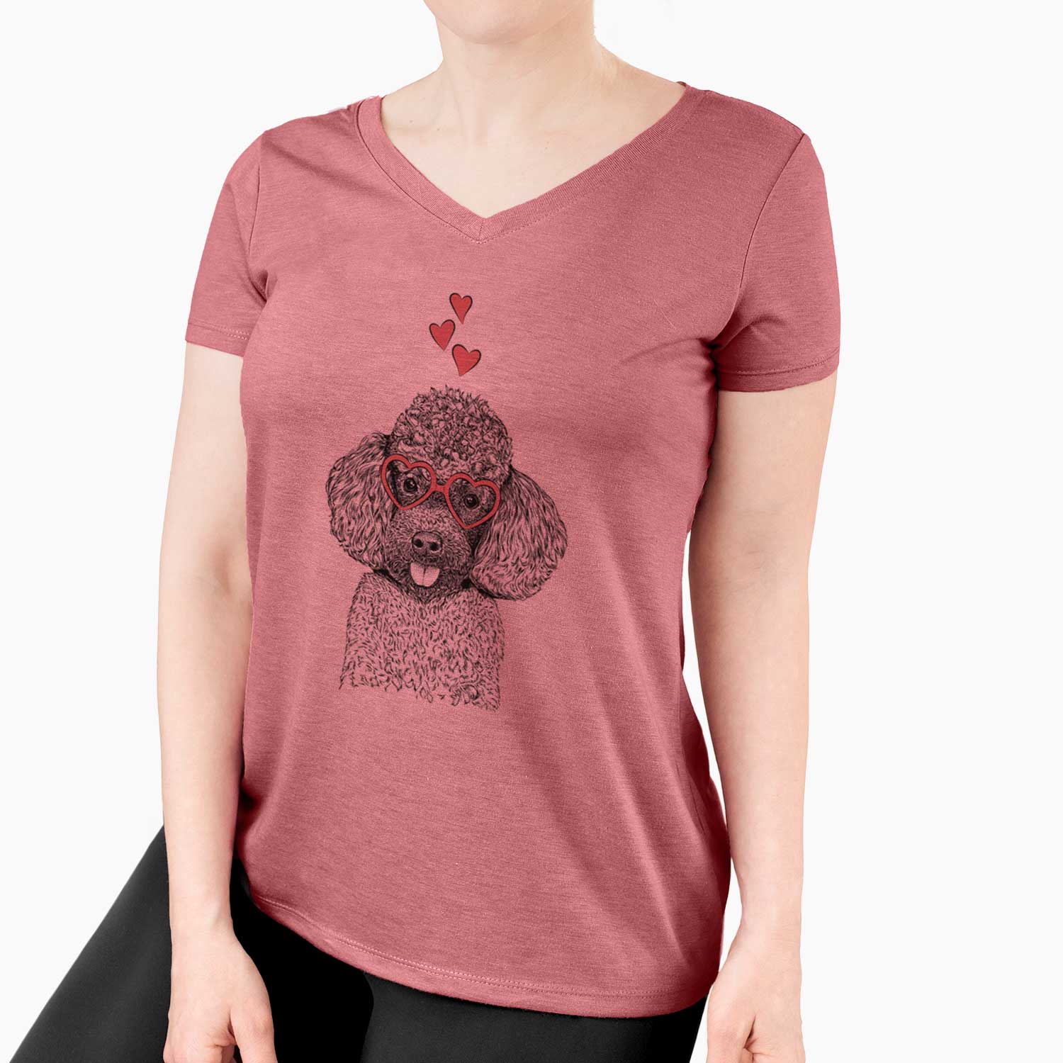 Valentine George the Toy Poodle - Women's V-neck Shirt