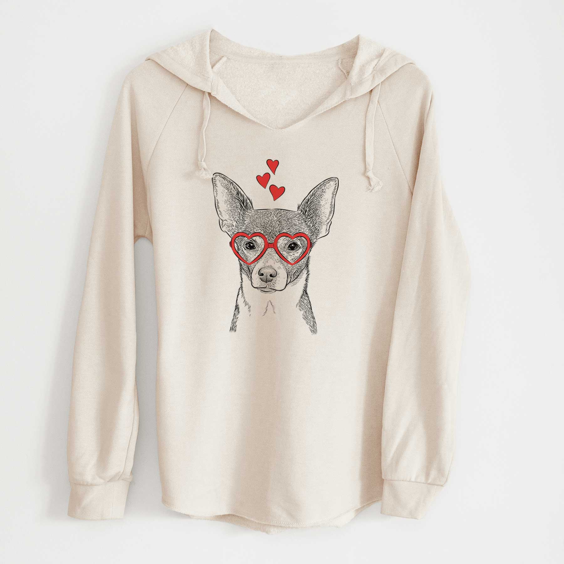 Valentine Peanut the Chihuahua - Cali Wave Hooded Sweatshirt