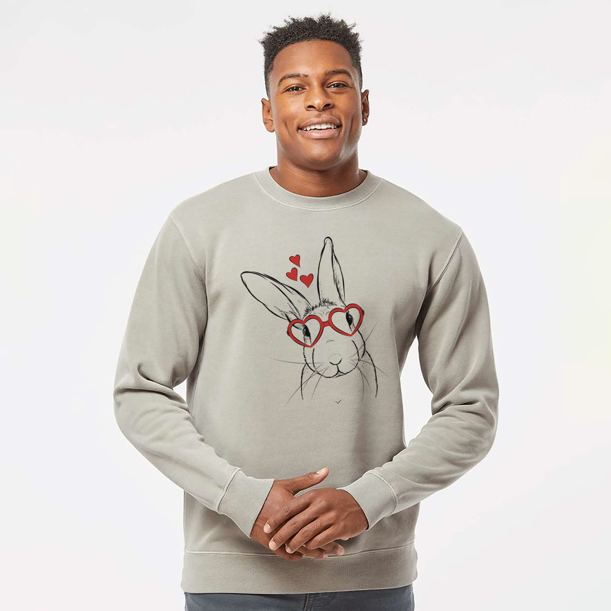 Valentine Penny the Belgian Hare - Unisex Pigment Dyed Crew Sweatshirt