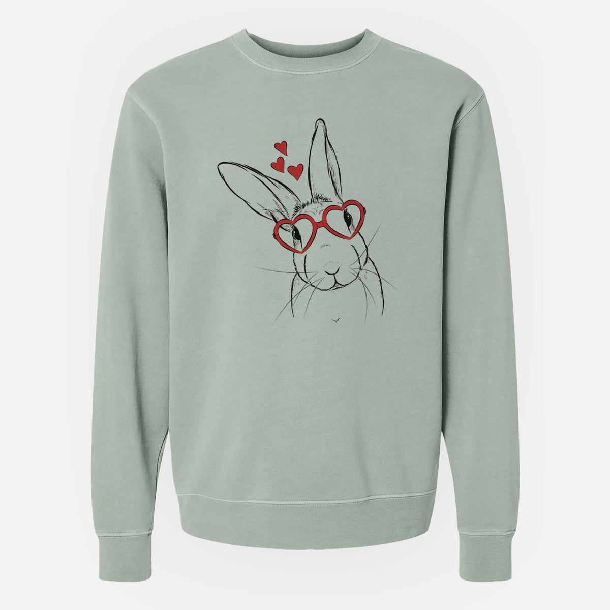 Valentine Penny the Belgian Hare - Unisex Pigment Dyed Crew Sweatshirt