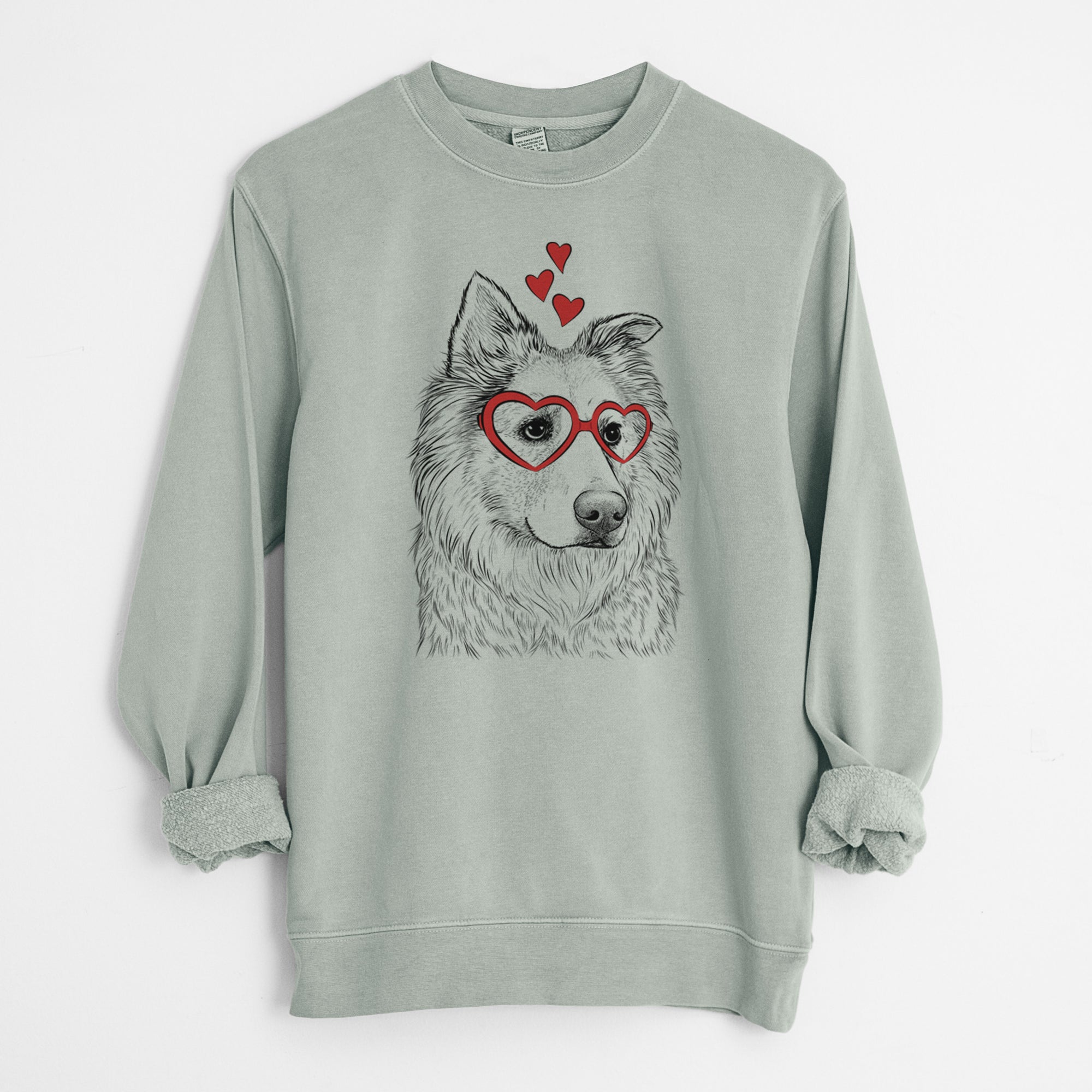 Valentine Penny the Chow Mix - Unisex Pigment Dyed Crew Sweatshirt