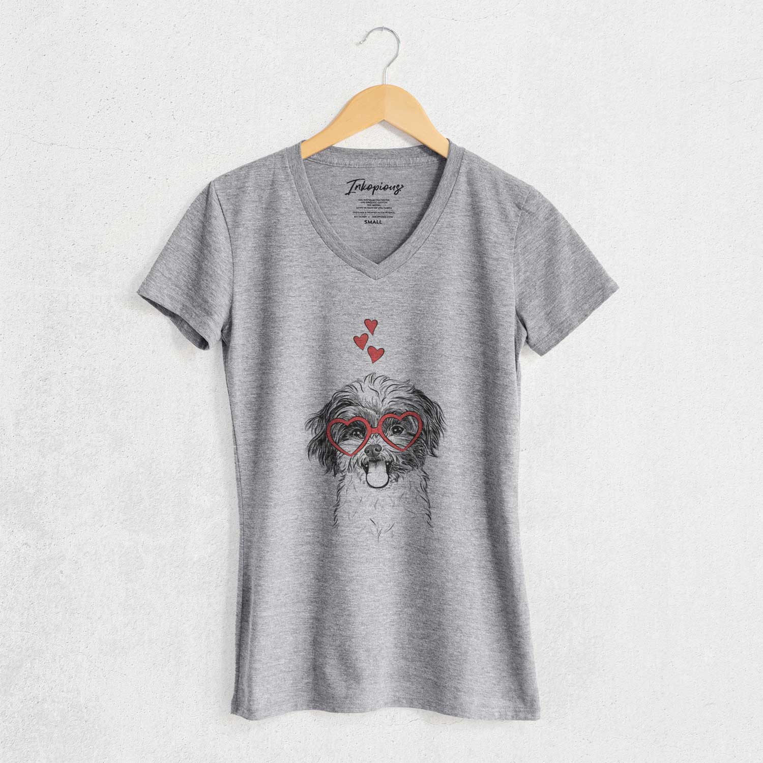 Valentine Pepper the Shihpoo - Women's V-neck Shirt