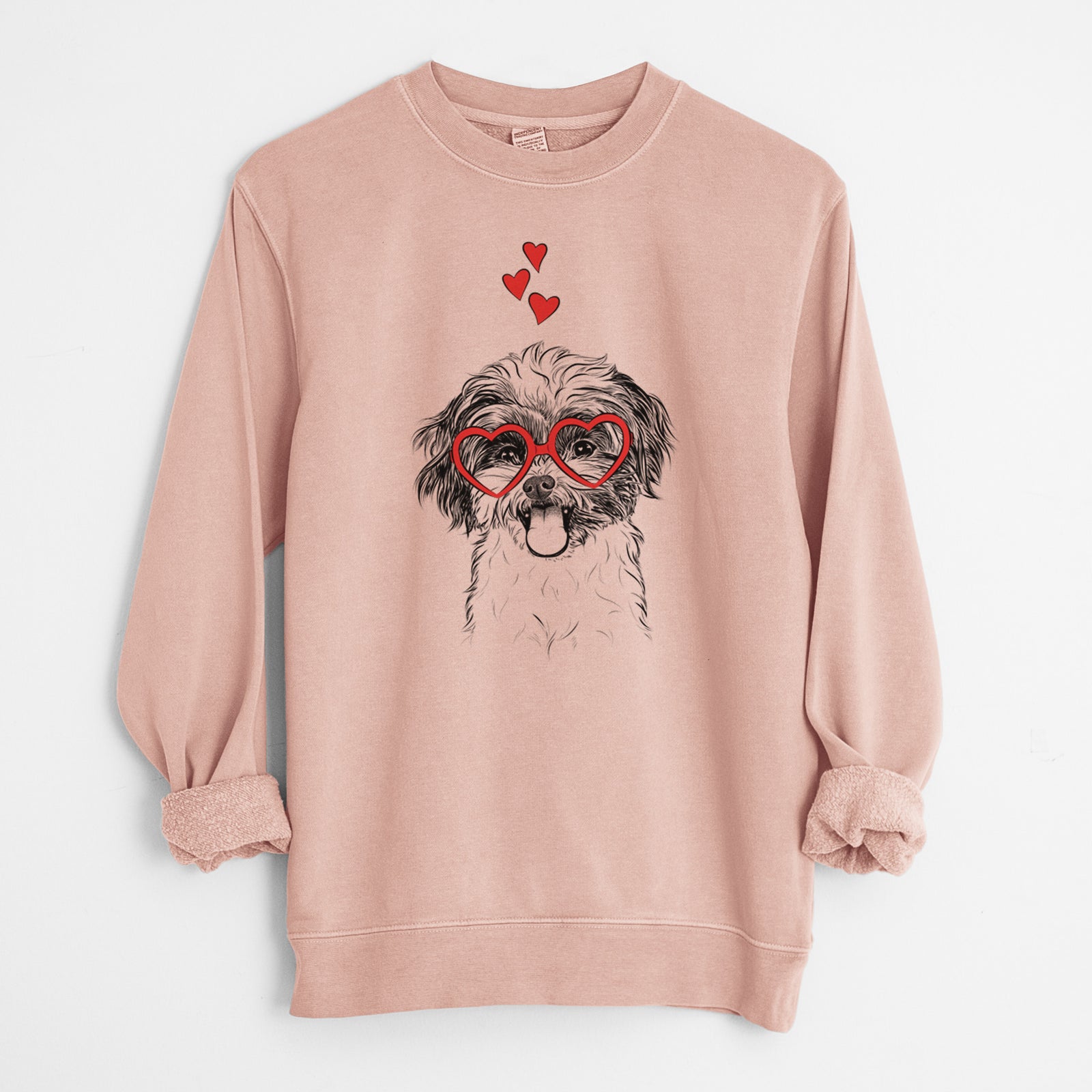 Valentine Pepper the Shihpoo - Unisex Pigment Dyed Crew Sweatshirt