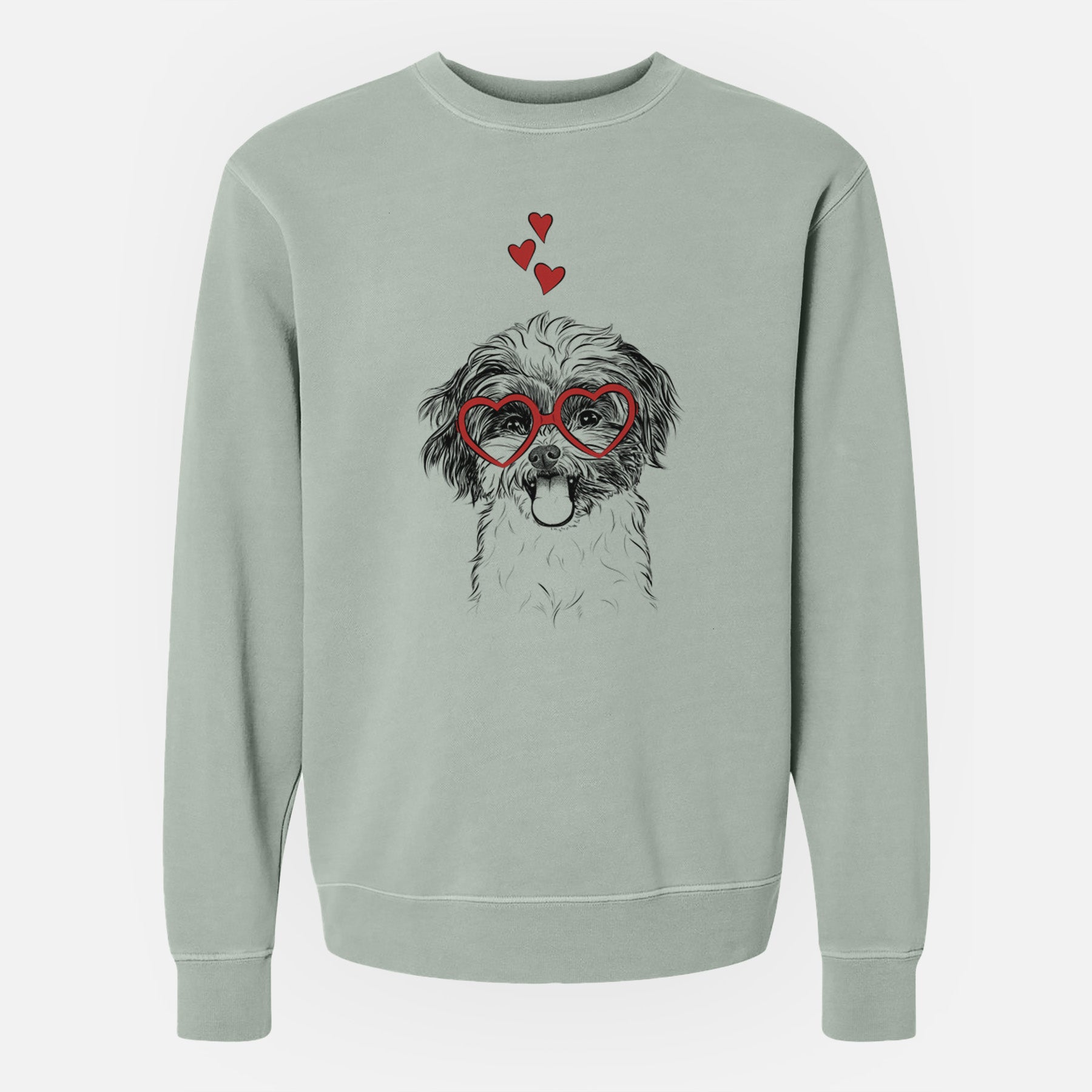 Valentine Pepper the Shihpoo - Unisex Pigment Dyed Crew Sweatshirt