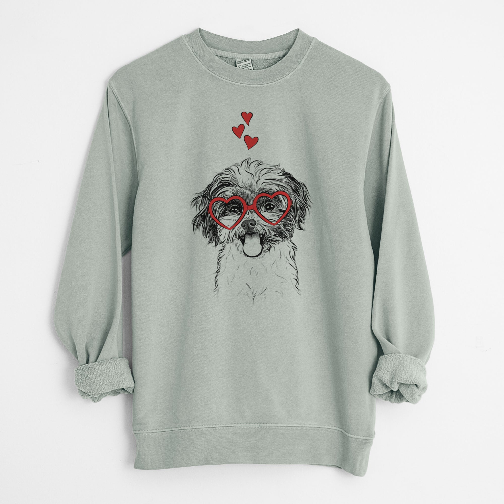 Valentine Pepper the Shihpoo - Unisex Pigment Dyed Crew Sweatshirt