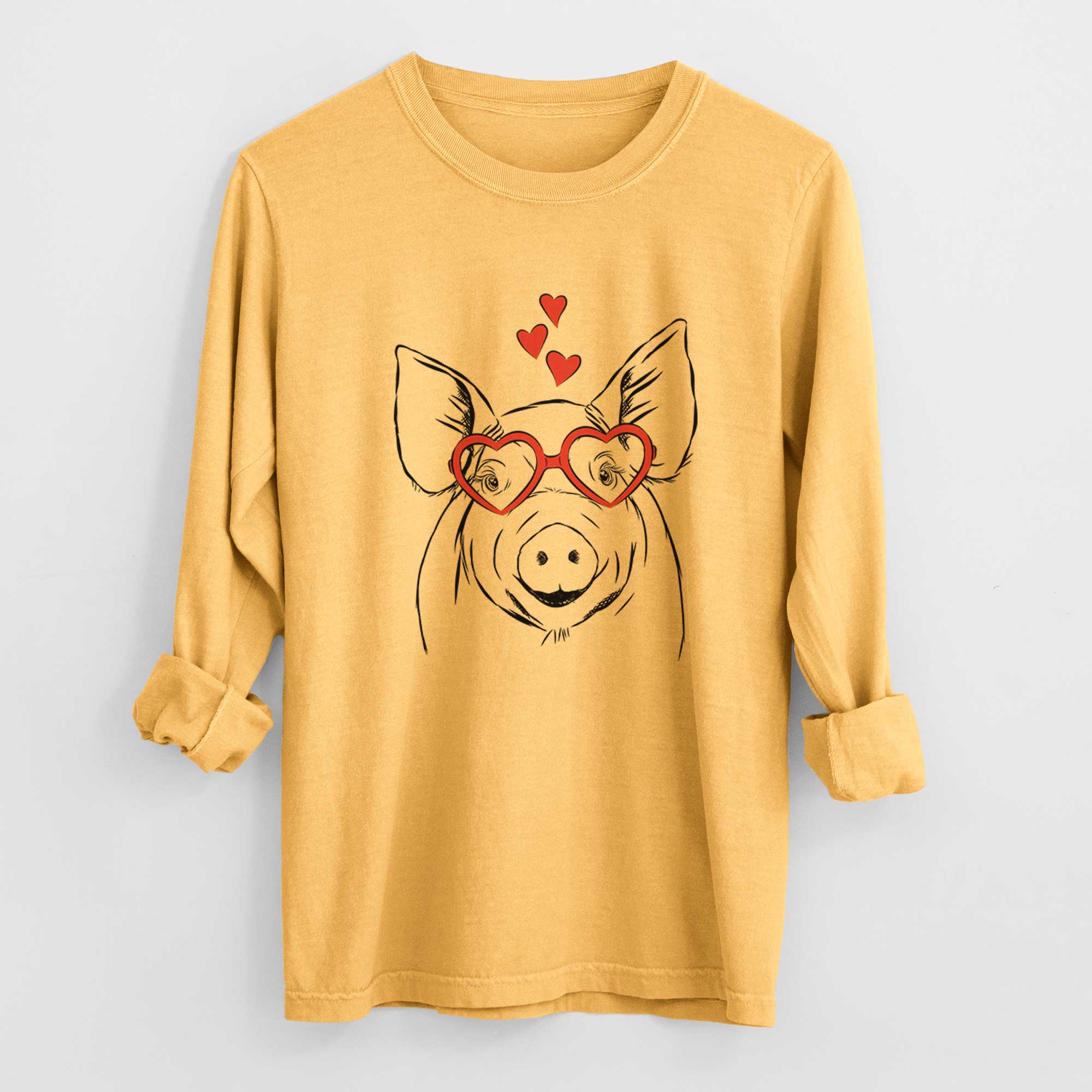 Valentine Perry the Pig - Heavyweight 100% Cotton Long Sleeve