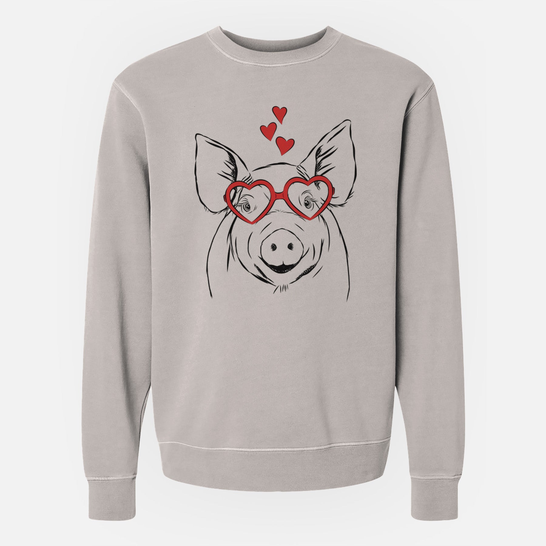 Valentine Perry the Pig - Unisex Pigment Dyed Crew Sweatshirt