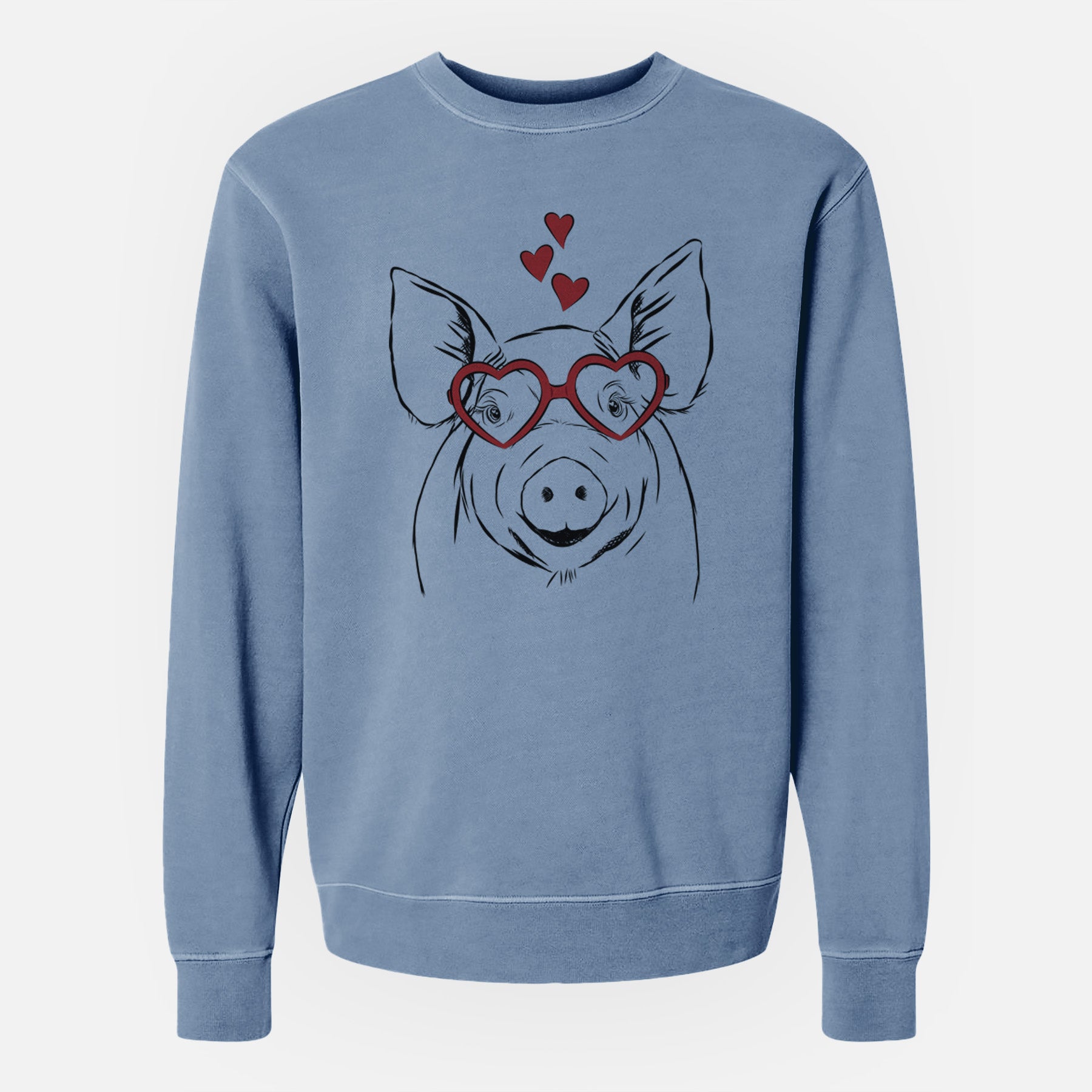 Valentine Perry the Pig - Unisex Pigment Dyed Crew Sweatshirt