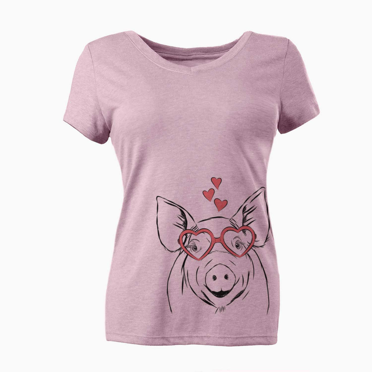 Valentine Perry the Pig - Women's V-neck Shirt