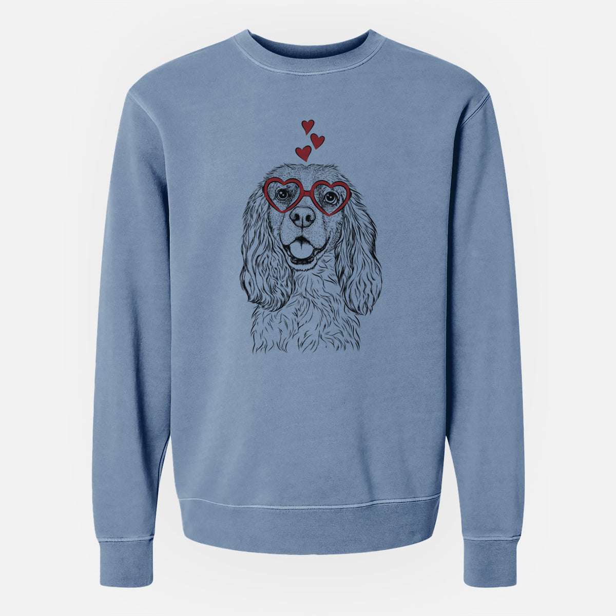 Valentine Perry the Cockalier - Unisex Pigment Dyed Crew Sweatshirt