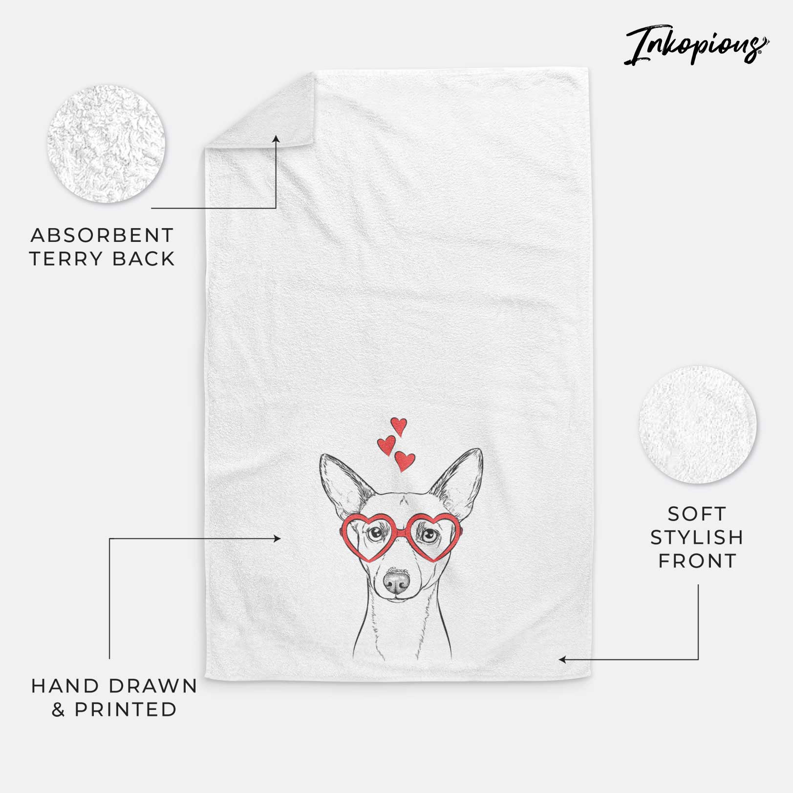 Perry the Portuguese Podengo Decorative Hand Towel