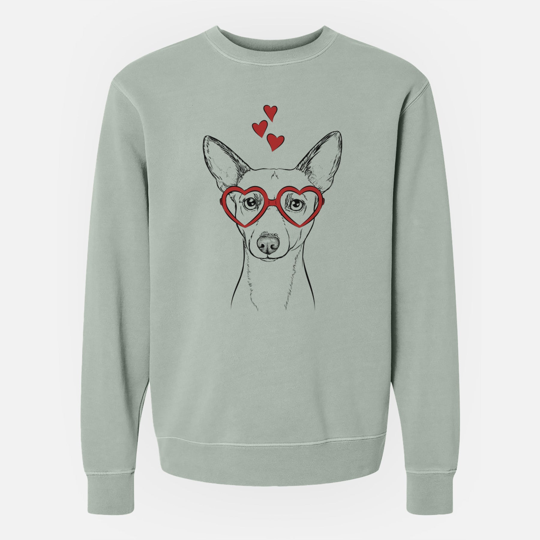 Valentine Perry the Portuguese Podengo - Unisex Pigment Dyed Crew Sweatshirt