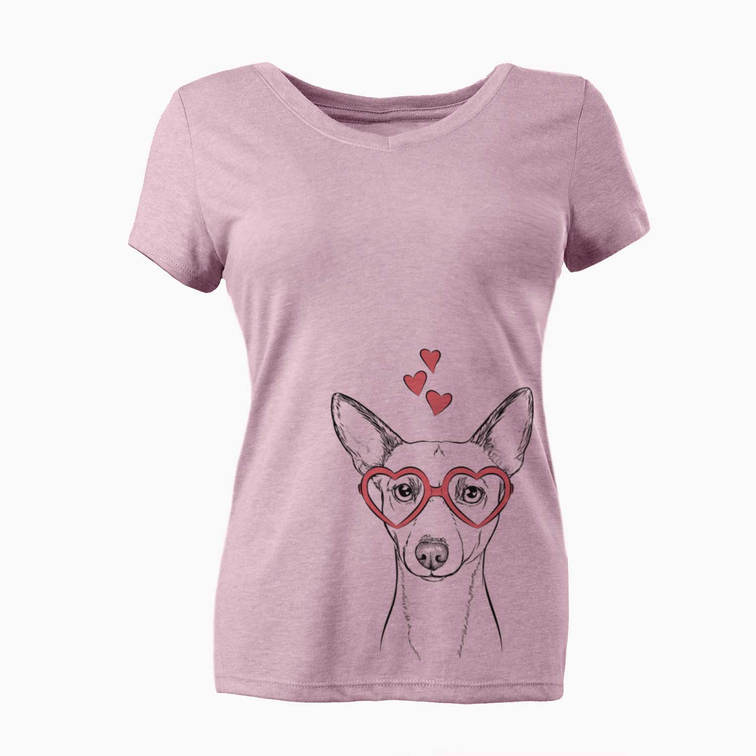 Valentine Perry the Portuguese Podengo - Women's V-neck Shirt