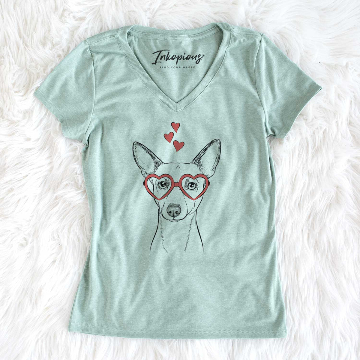 Valentine Perry the Portuguese Podengo - Women's V-neck Shirt