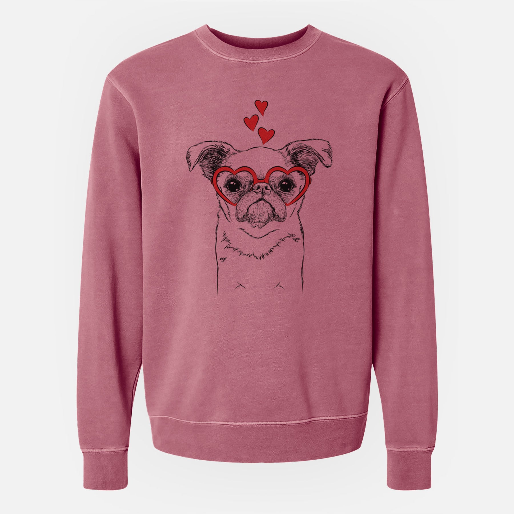 Valentine Petit Penny the Brussels Griffon - Unisex Pigment Dyed Crew Sweatshirt