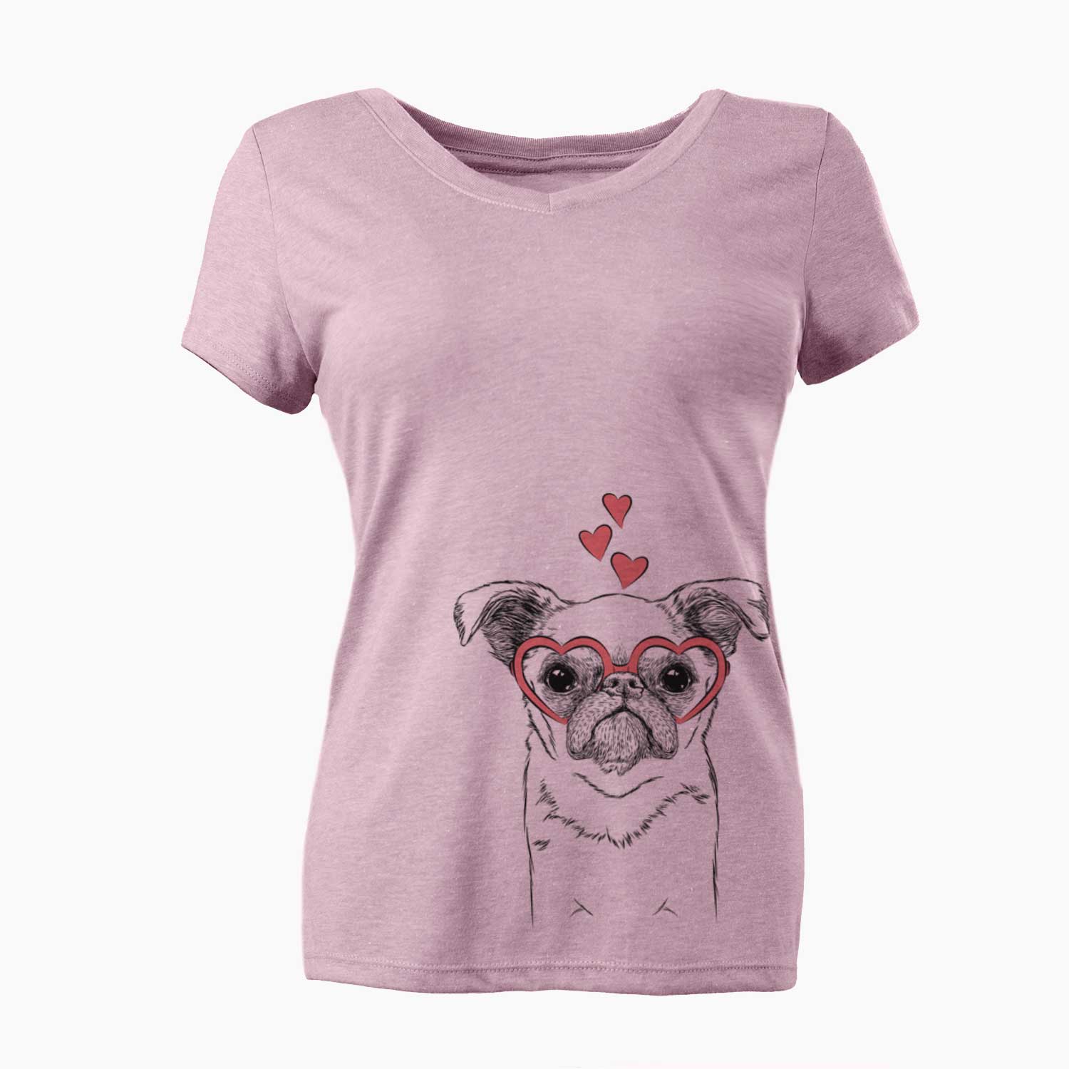 Valentine Petit Penny the Brussels Griffon - Women's V-neck Shirt