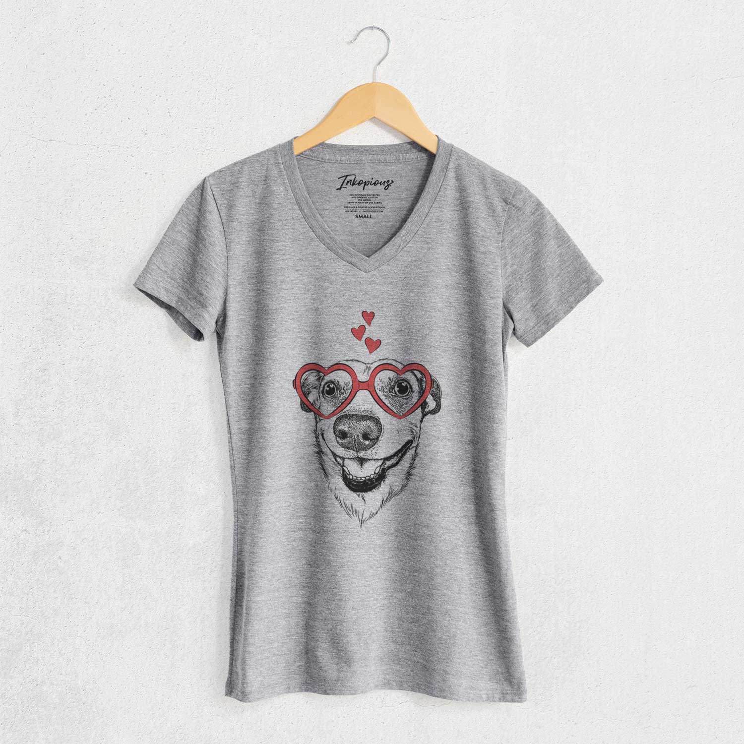 Valentine Petrah the Staffy Mix - Women's V-neck Shirt