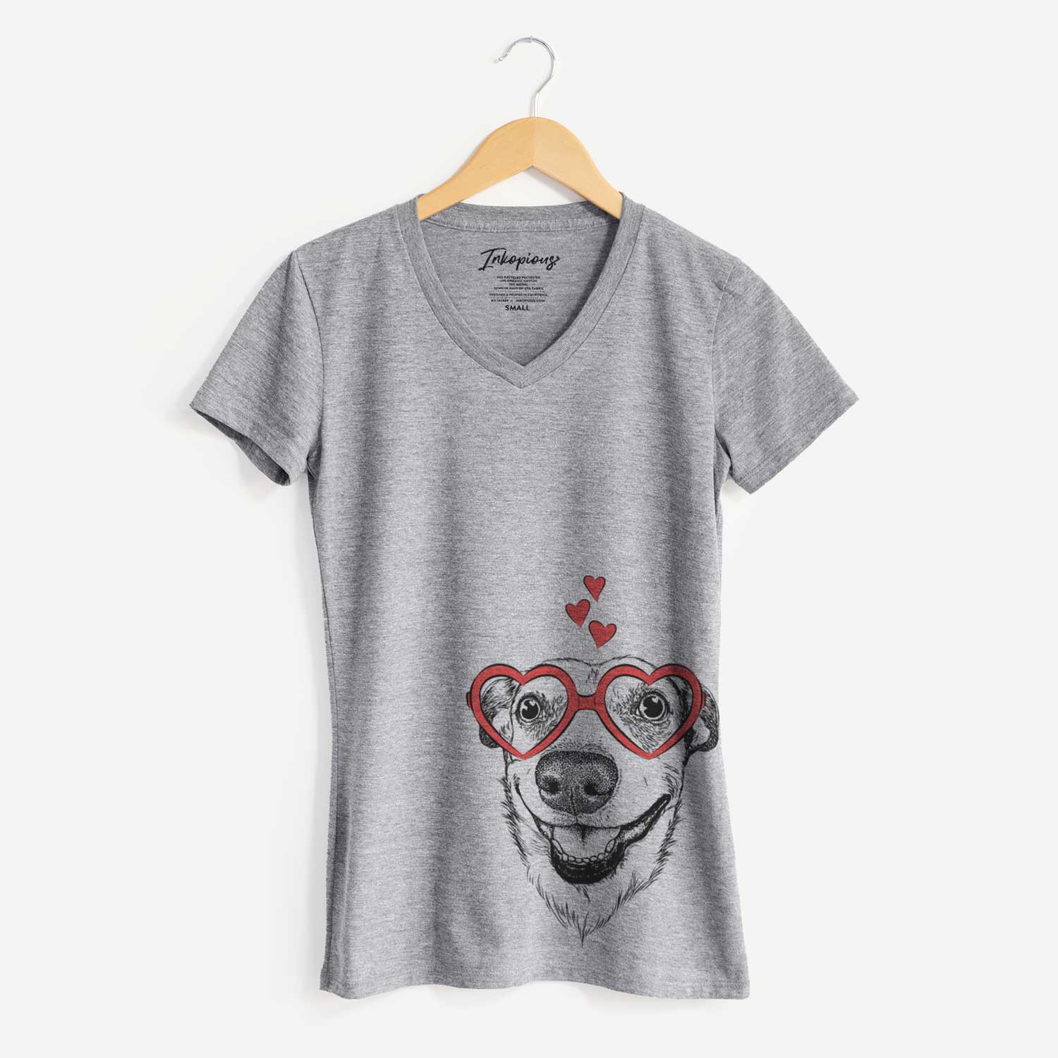 Valentine Petrah the Staffy Mix - Women's V-neck Shirt