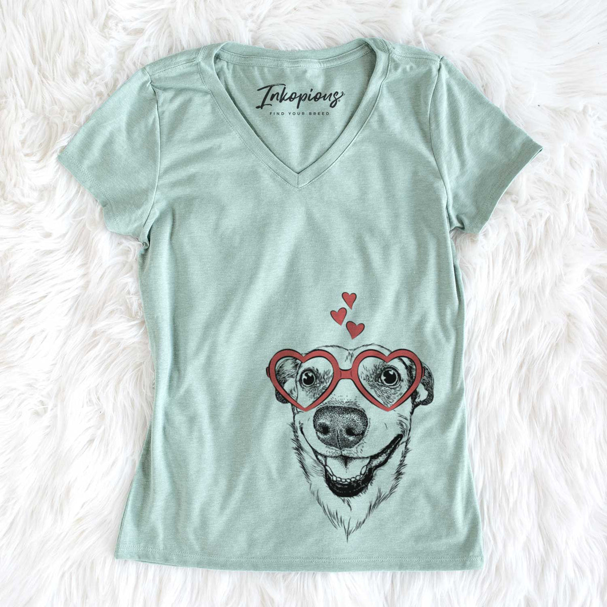 Valentine Petrah the Staffy Mix - Women&#39;s V-neck Shirt