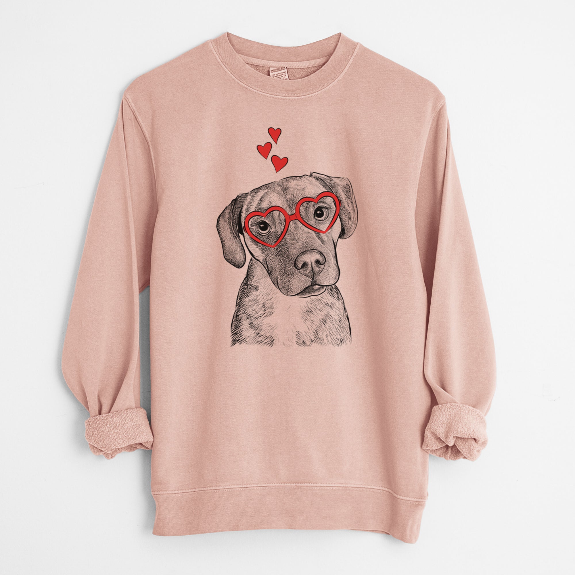 Valentine Peyton Manning the Beagle Bulldog Mix - Unisex Pigment Dyed Crew Sweatshirt