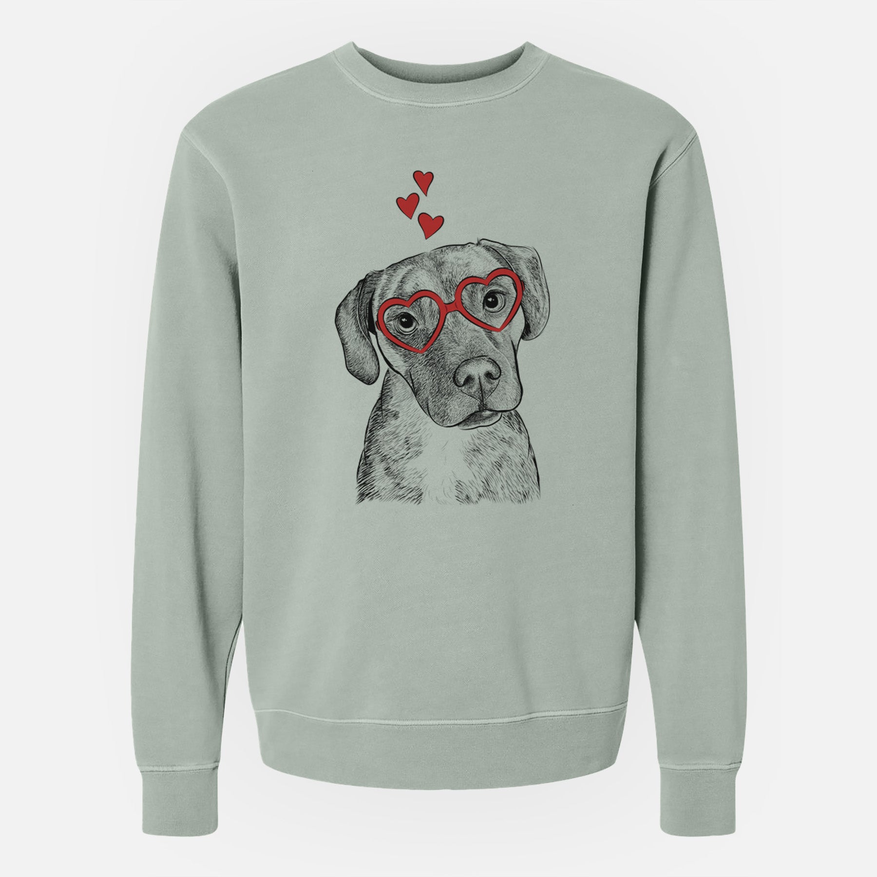 Valentine Peyton Manning the Beagle Bulldog Mix - Unisex Pigment Dyed Crew Sweatshirt