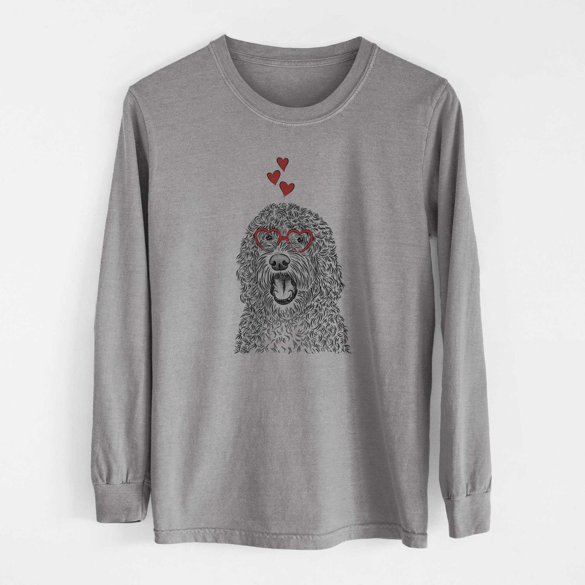 Valentine Phillip the Portuguese Water Dog - Heavyweight 100% Cotton Long Sleeve