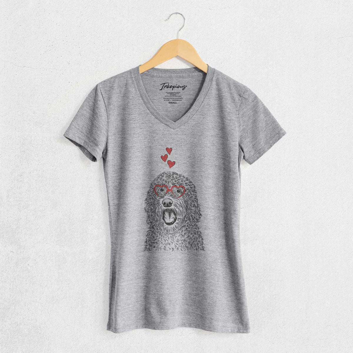 Valentine Phillip the Portuguese Water Dog - Women's V-neck Shirt