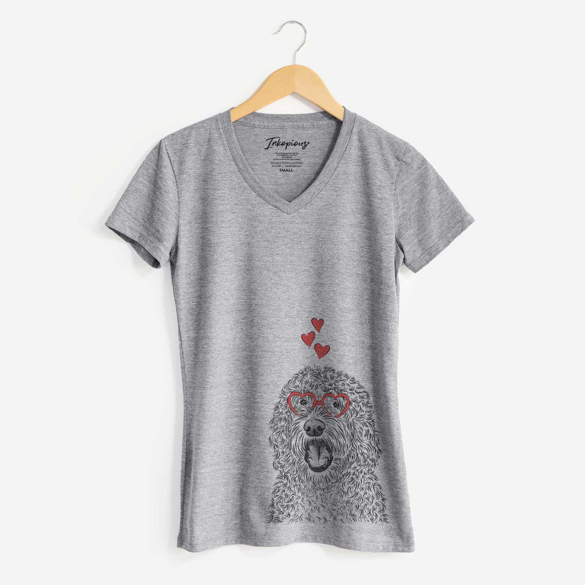 Valentine Phillip the Portuguese Water Dog - Women's V-neck Shirt