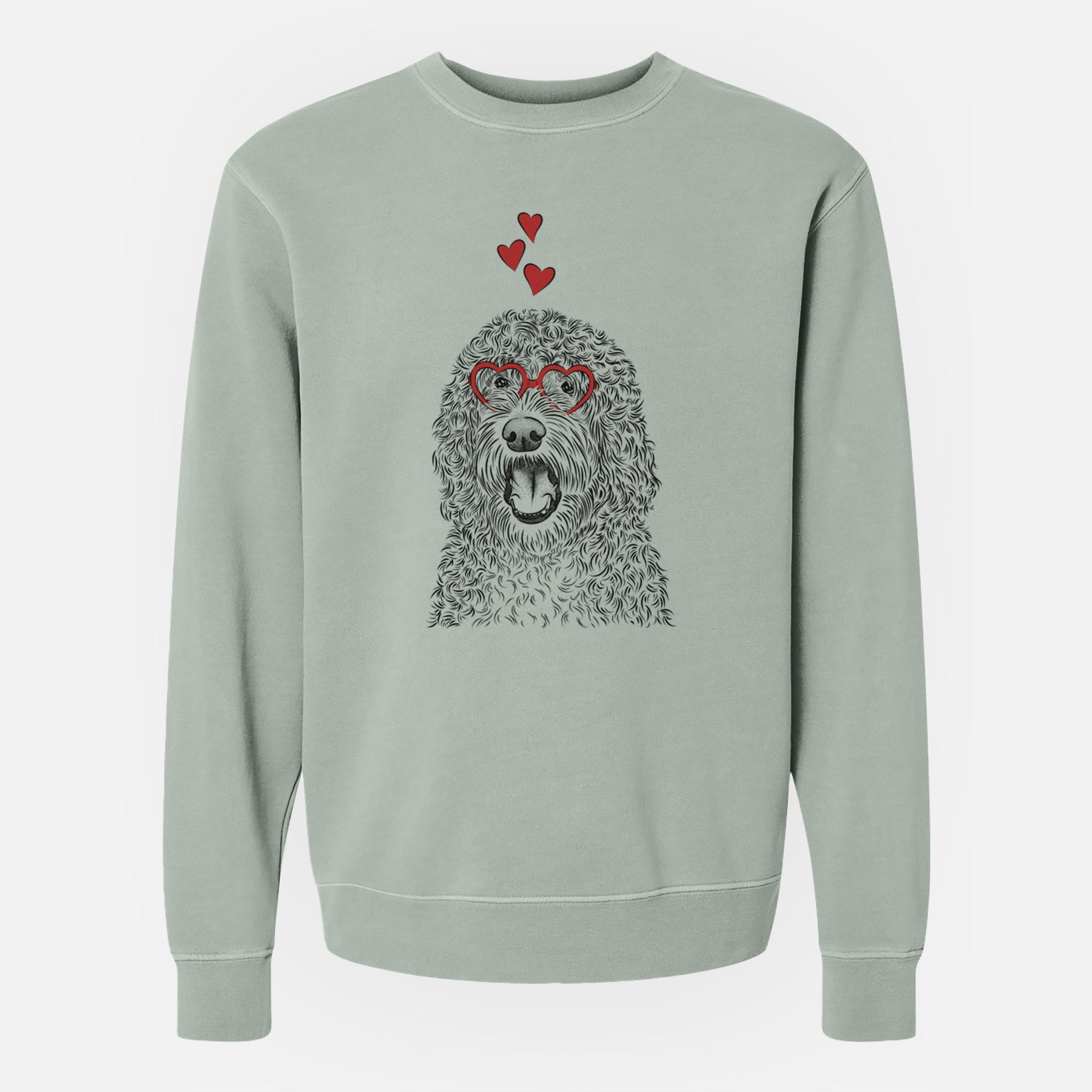 Valentine Phillip the Portuguese Water Dog - Unisex Pigment Dyed Crew Sweatshirt