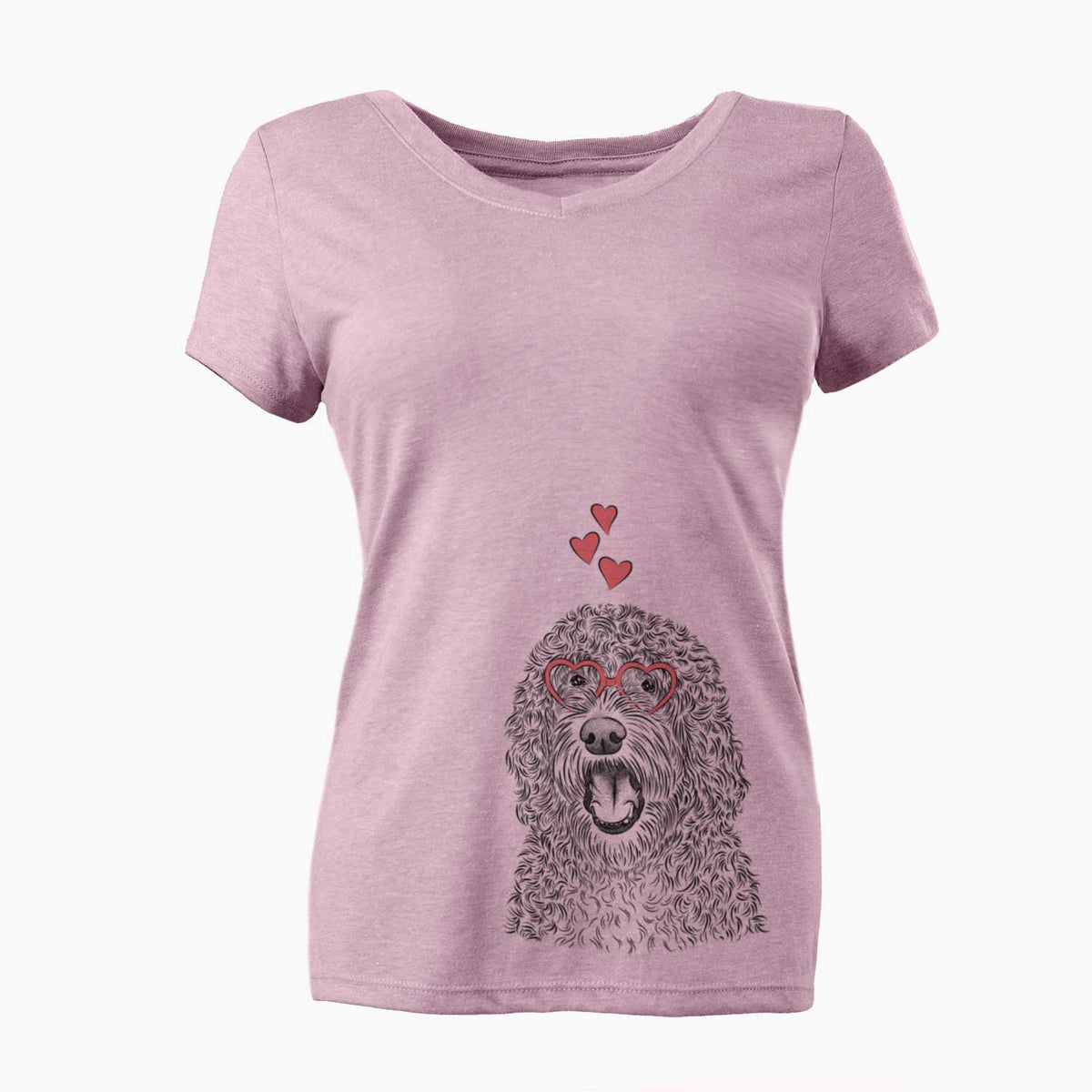 Valentine Phillip the Portuguese Water Dog - Women's V-neck Shirt
