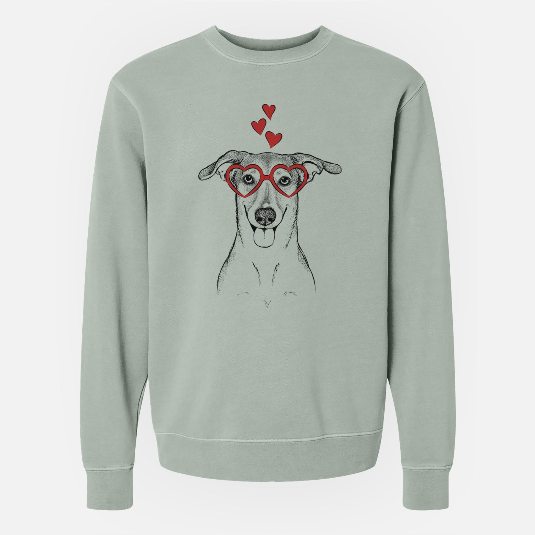 Valentine Phoebe the Corgi Mix - Unisex Pigment Dyed Crew Sweatshirt