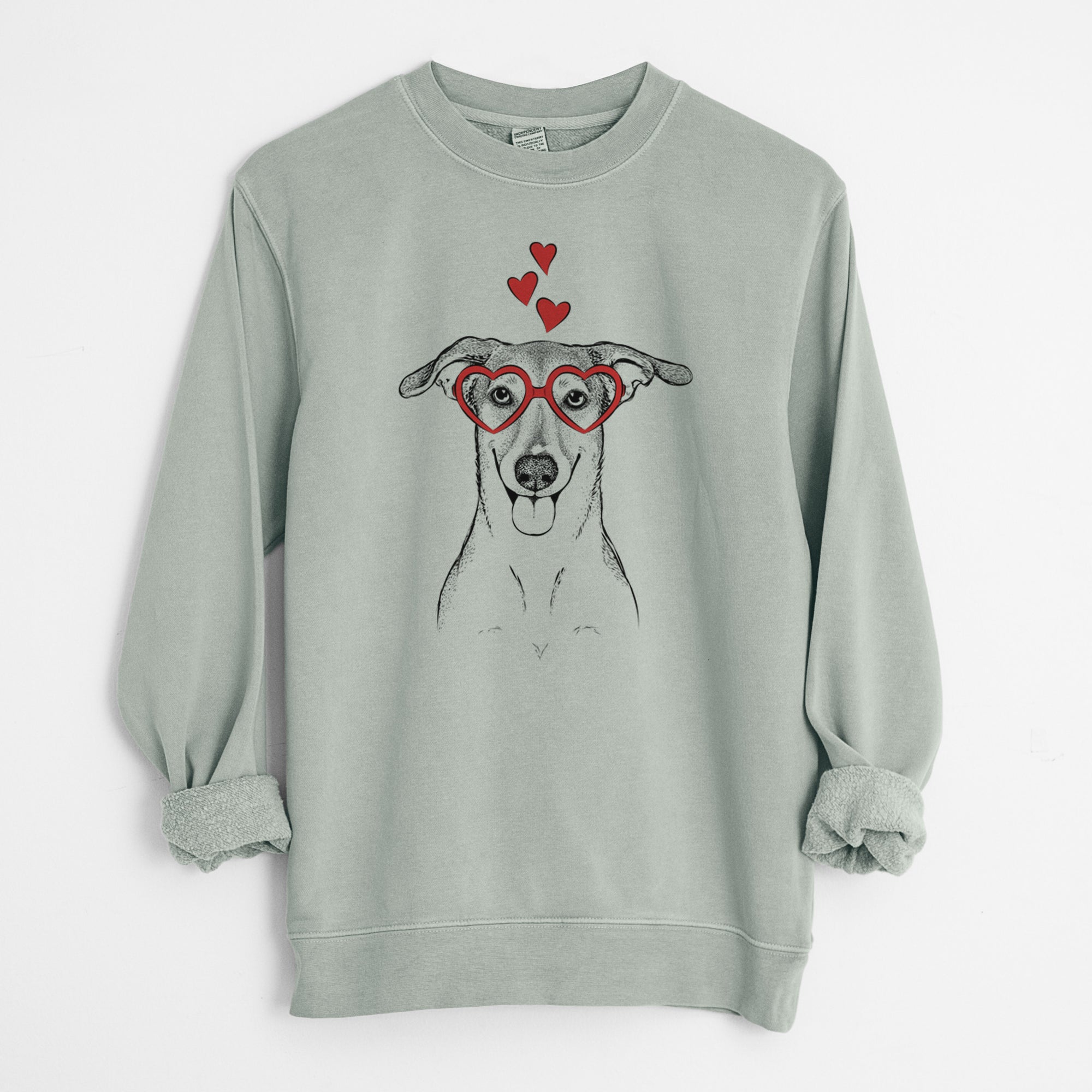 Valentine Phoebe the Corgi Mix - Unisex Pigment Dyed Crew Sweatshirt